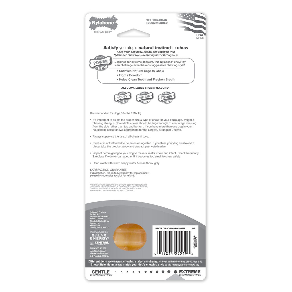 Nylabone Power Chew Dog Toy Original, 1ea/XL/Souper  50 Lbs. 1 ct