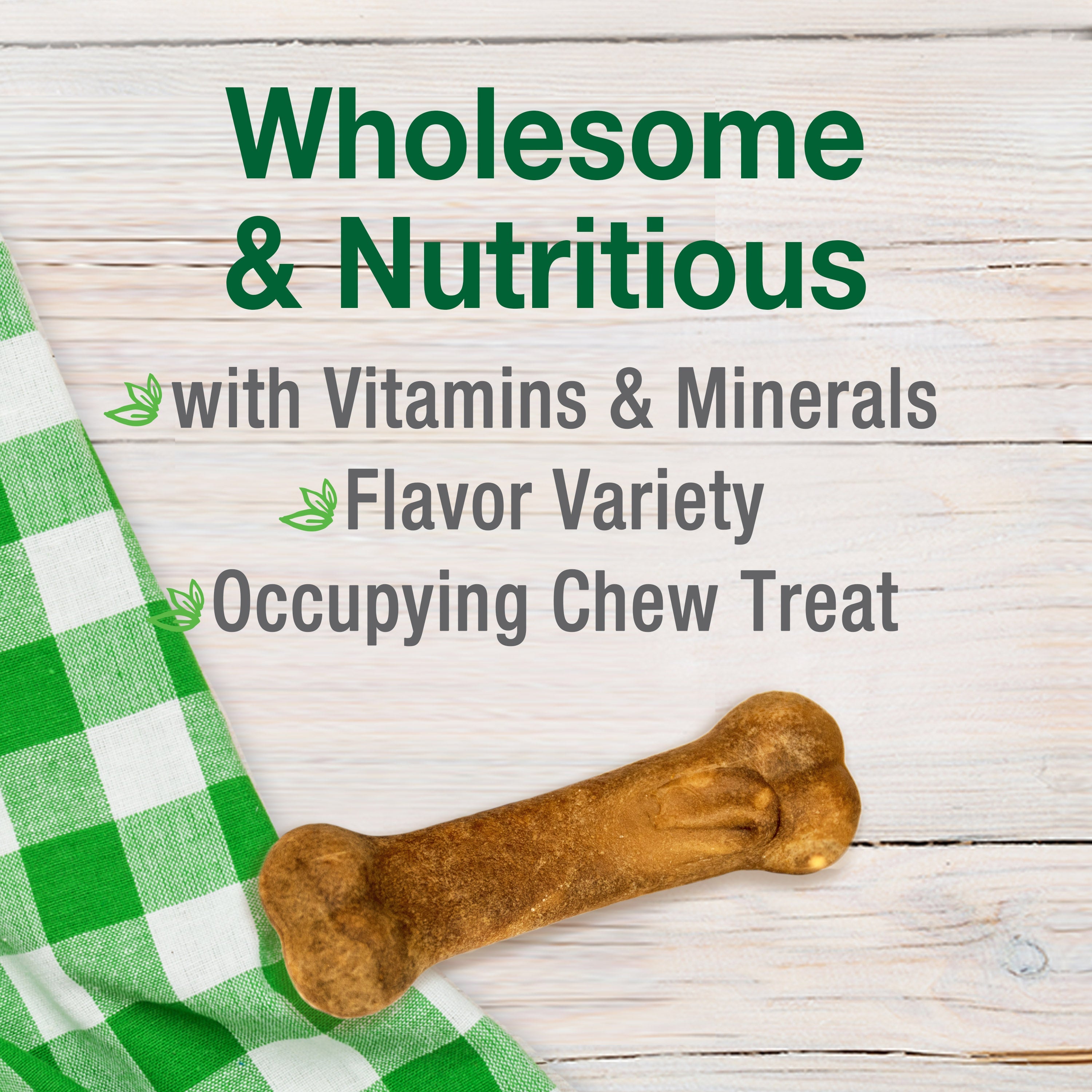 Nylabone Healthy Edibles AllNatural Long Lasting Chew Treats Variety Pack 3 count, 1ea/Petite  Up To 15 lb