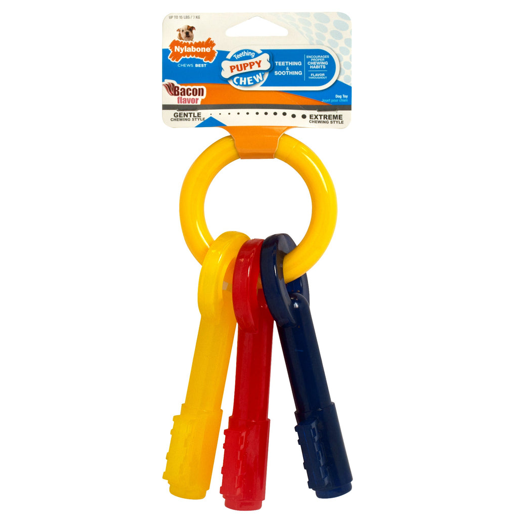 Nylabone Just for Puppies Teething Chew Toy Keys Bacon, 1ea/XS/Petite  Up To 15 Lbs. 1 ct