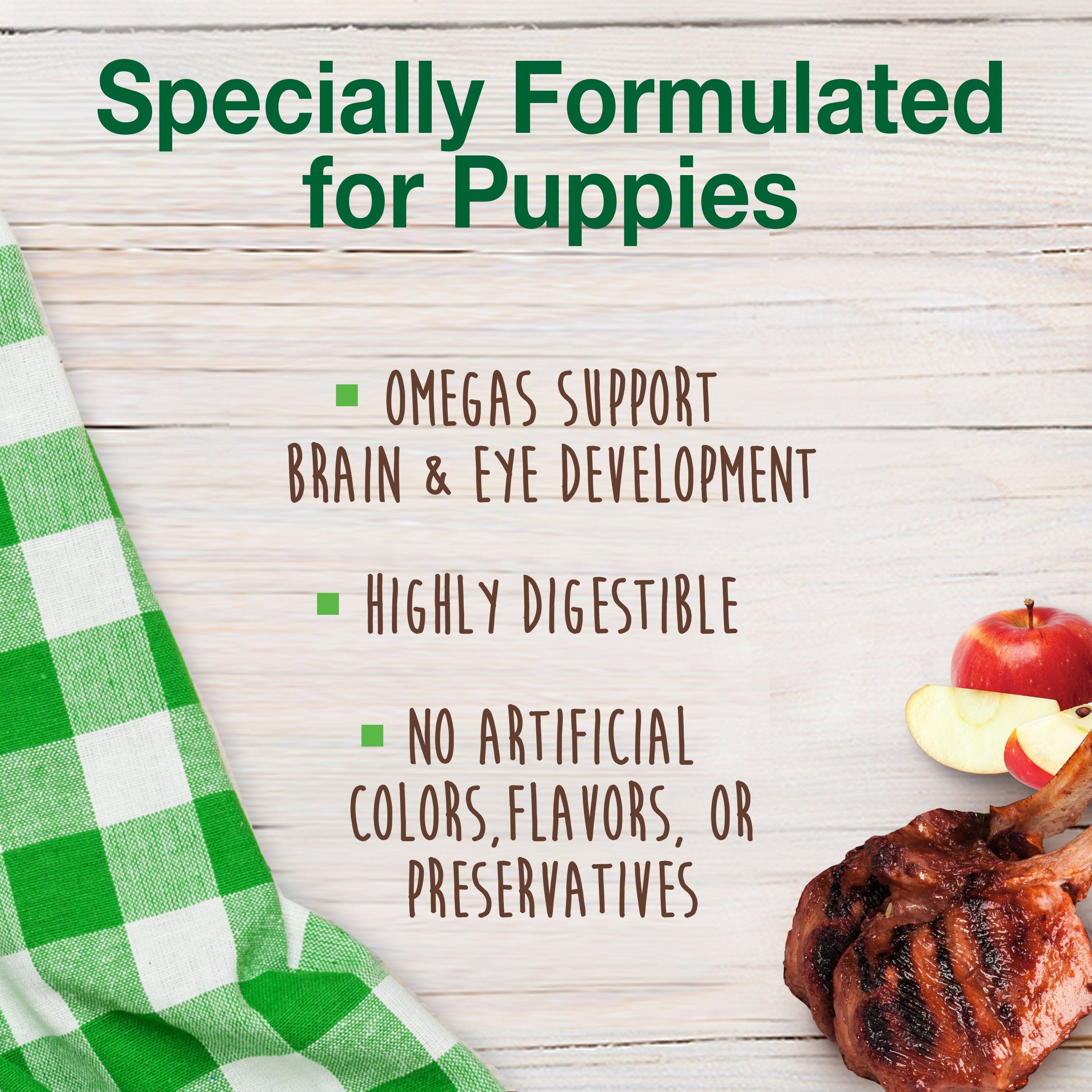 Nylabone Healthy Edibles AllNatural Long Lasting Puppy Chew Treats Lamb  Apple, 1ea/SMall/Regular  Up To 25 Ibs. 3 ct