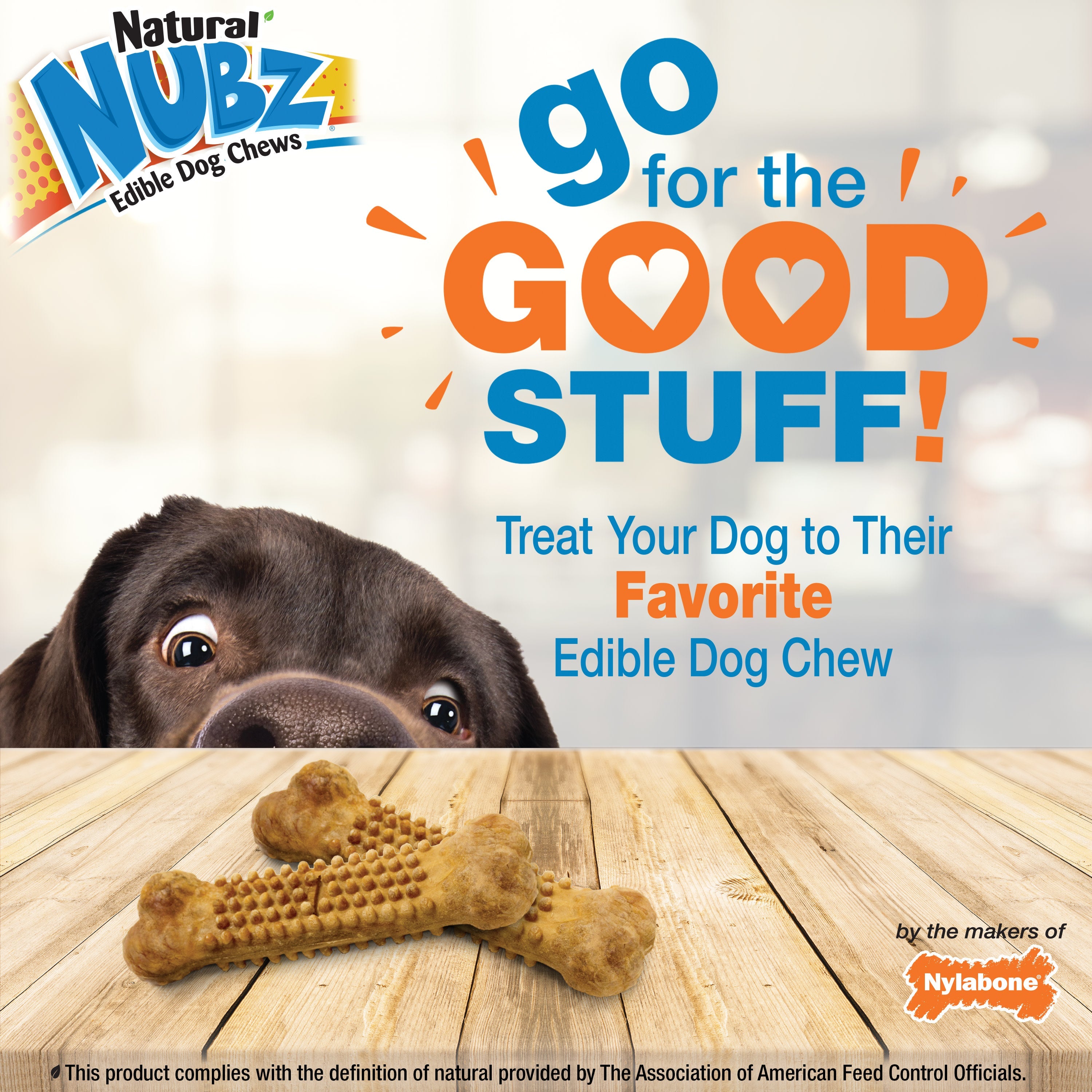 Nylabone Natural Nubz Chicken Dog Treats Chicken, 1ea/Large  30 Lbs. 2 ct