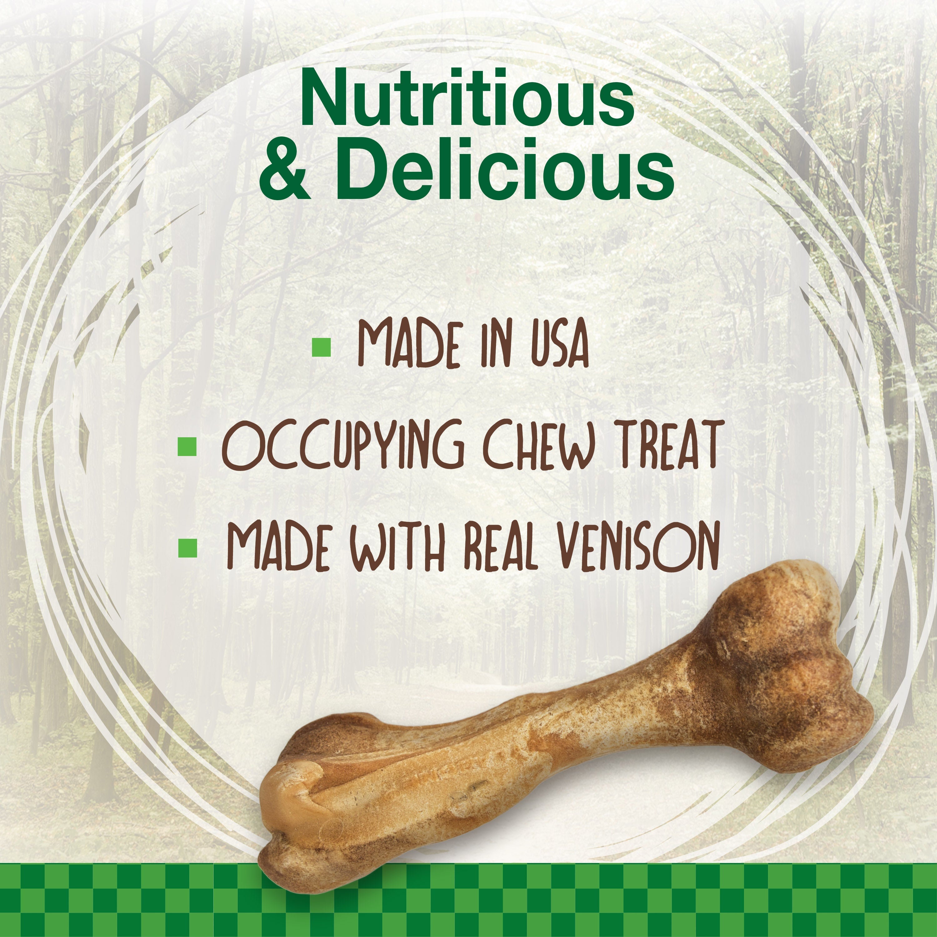 Nylabone Healthy Edibles WILD AllNatural Long Lasting Chew Treats Venison, 1ea/Large/Giant  Up To 50 Lbs. 1 ct