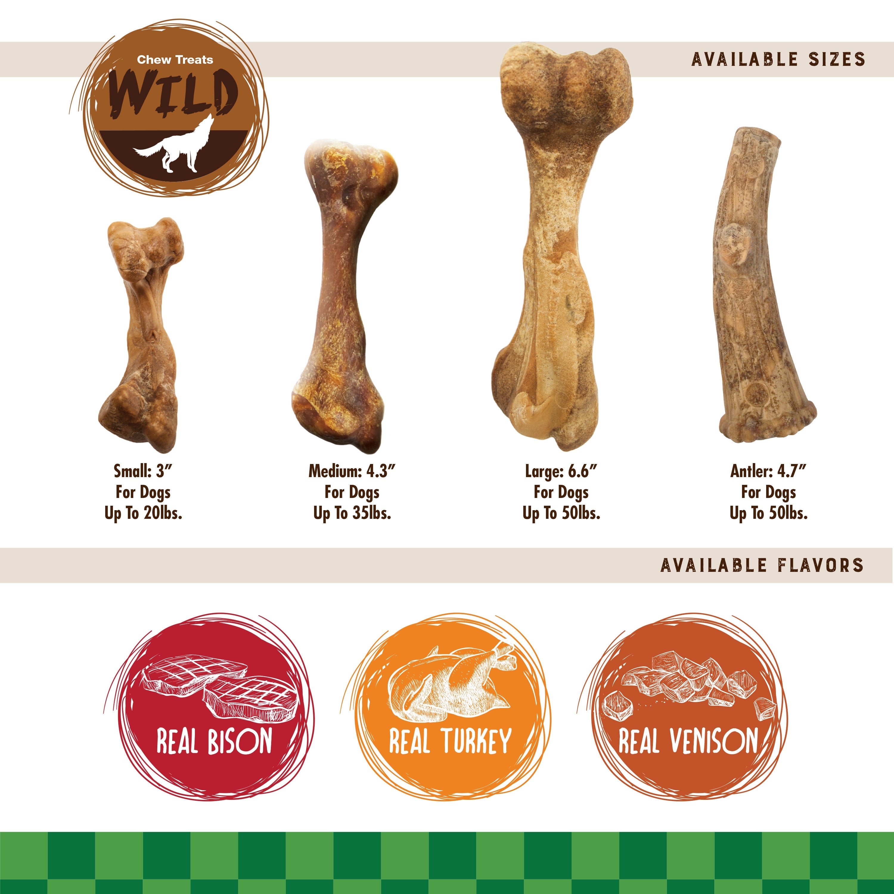 Nylabone Healthy Edibles WILD AllNatural Long Lasting Chew Treats Bison, 1ea/Medium/Wolf  Up To 35 Lbs. 2 ct
