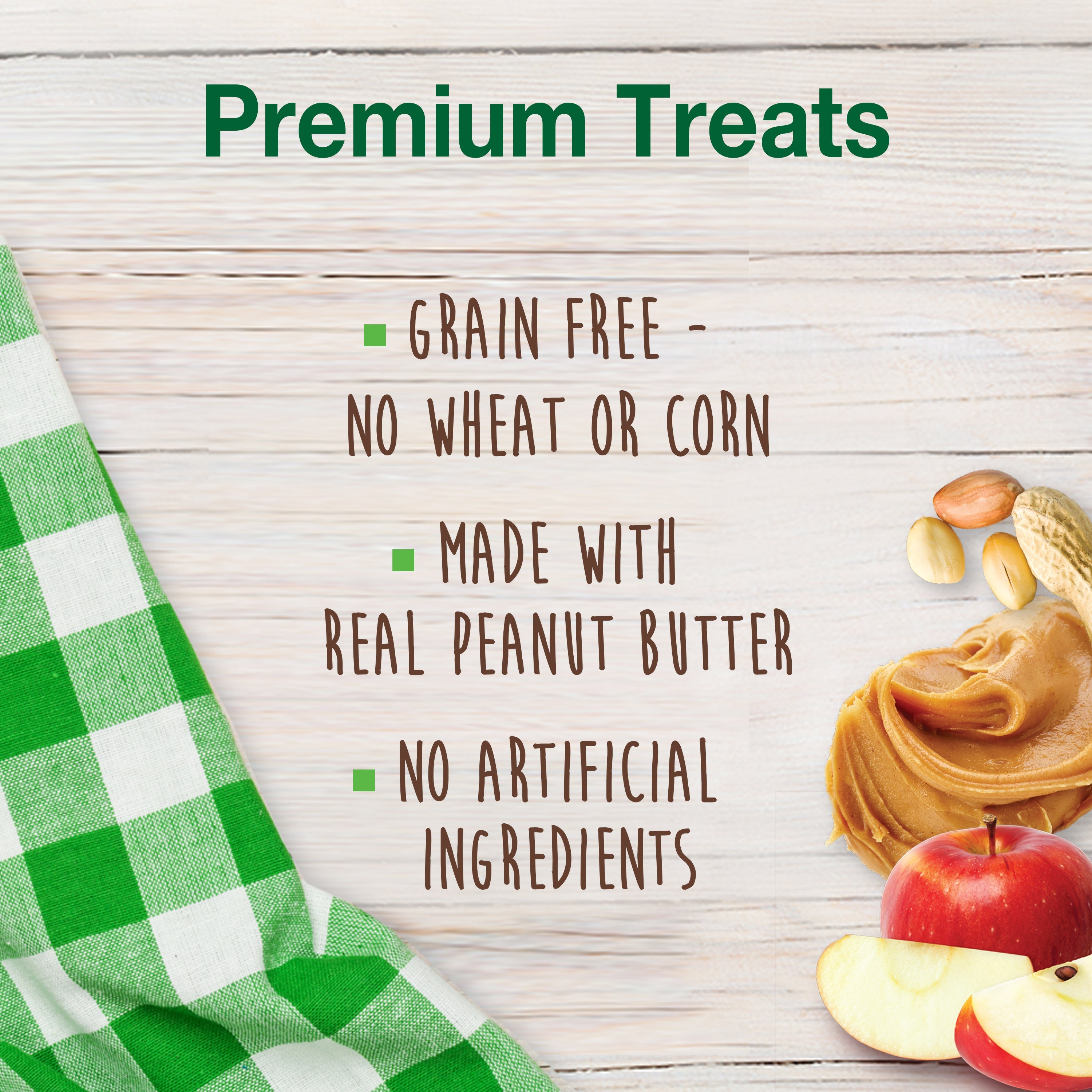 Nylabone Healthy Edibles Biscuits Grain Free Dog Treats Peanut Butter & Apple 1ea/12 oz