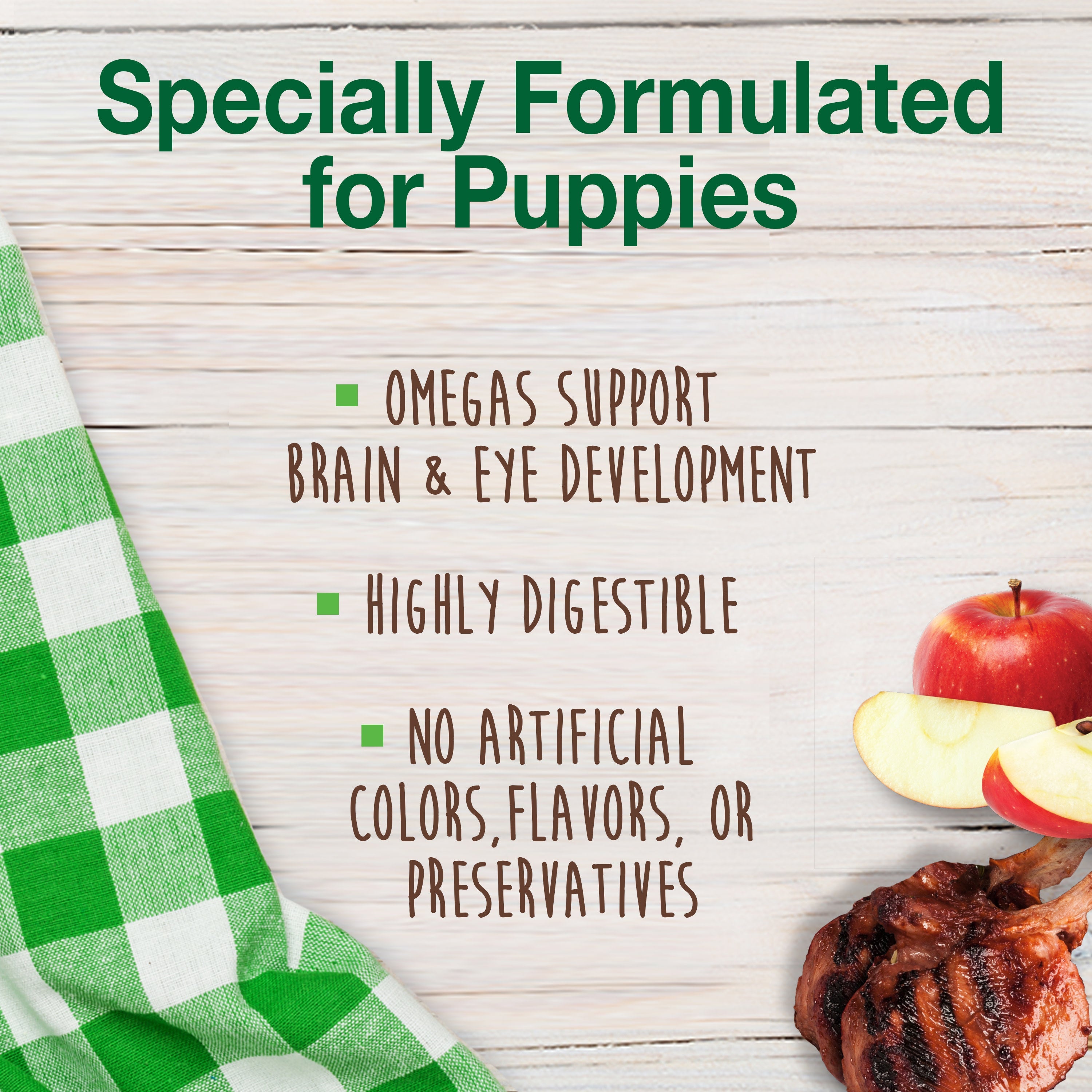 Nylabone Healthy Edibles AllNatural Long Lasting Puppy Chew Treats Lamb  Apple, 1ea/SMall/Regular  Up To 25 Ibs. 4 ct