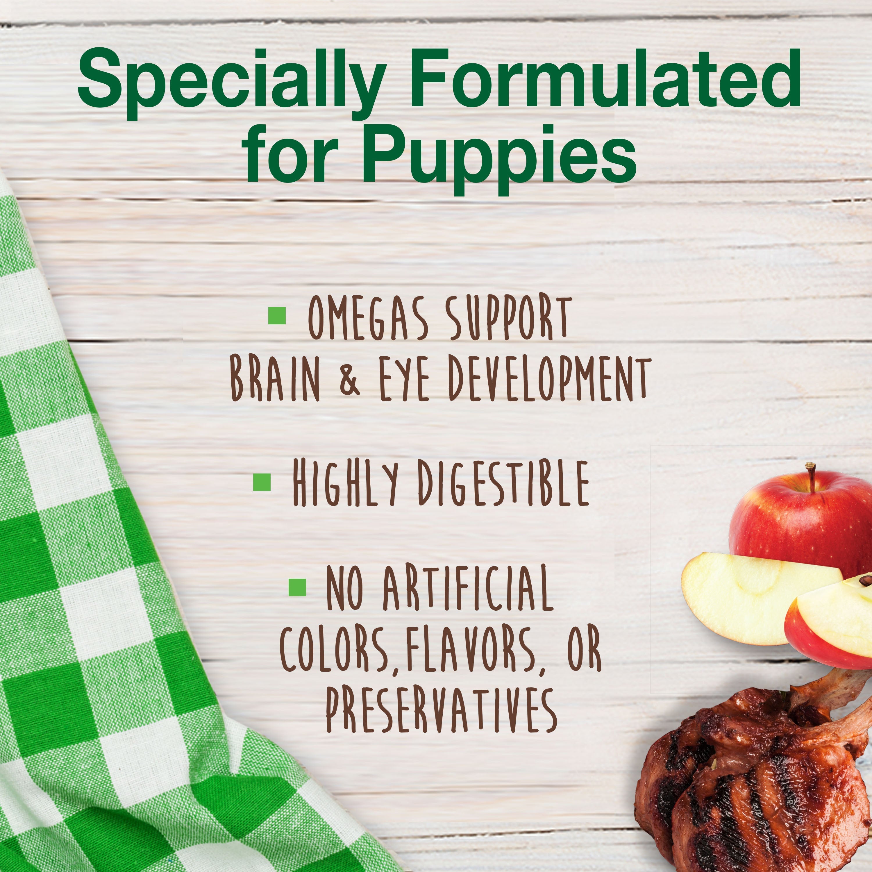 Nylabone Healthy Edibles AllNatural Long Lasting Puppy Chew Treats Lamb  Apple, 1ea/SMall/Regular  Up To 25 Ibs. 12 ct