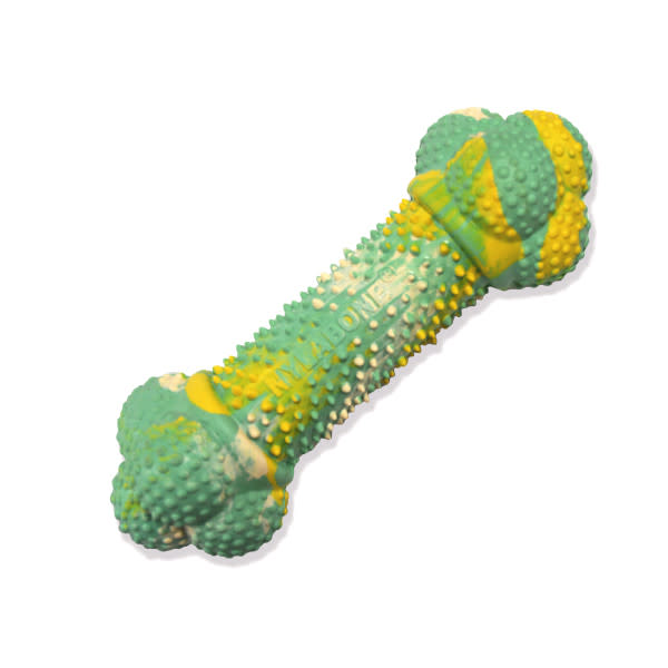 Nylabone Just for Puppies Double Action Bone Puppy Dog Teething Chew Toy Peanut Butter  Banana, 1ea/Medium/Wolf  Up To 35 Lbs. 1 ct