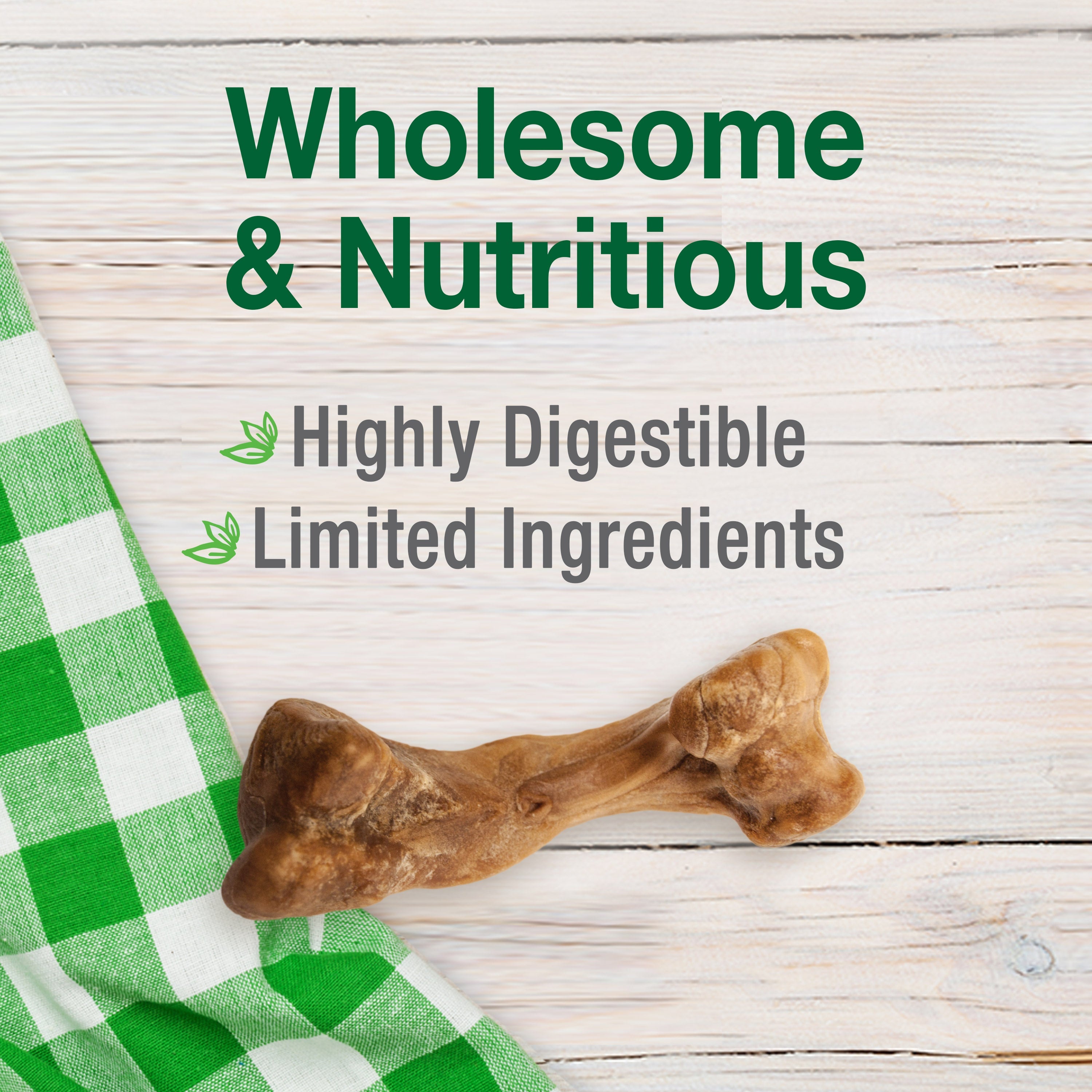 Nylabone Healthy Edibles Broth Bone AllNatural Long Lasting Chew Treats Ham, 1ea/SMall/Regular  Up To 25 Ibs. 4 ct