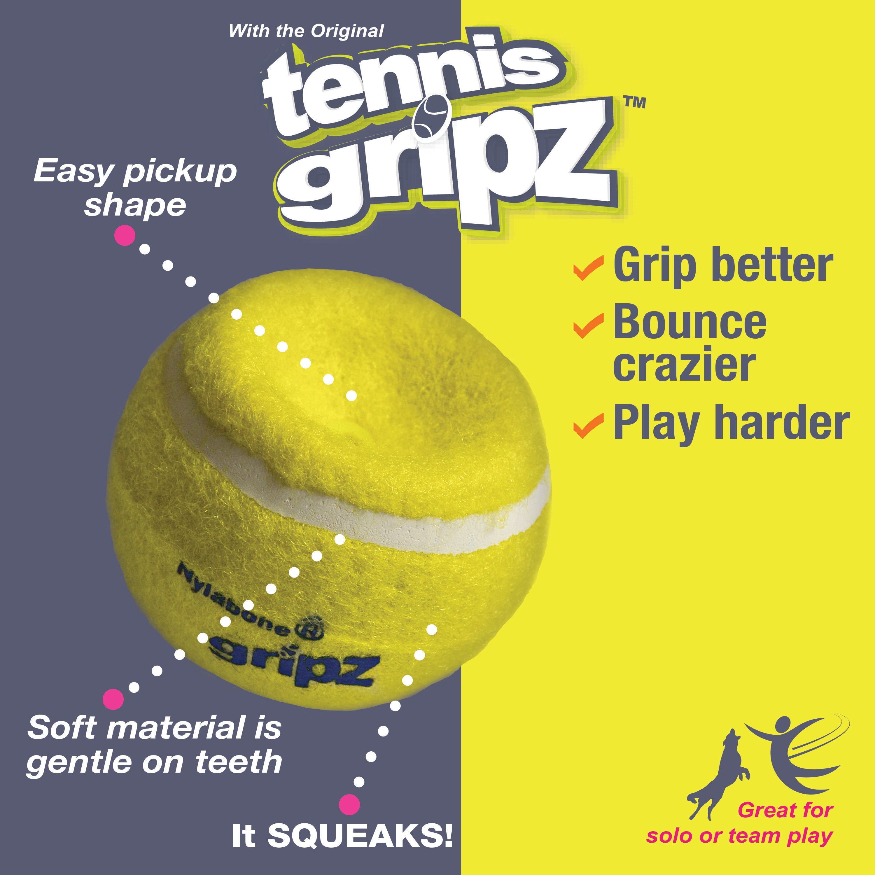 Nylabone Power Play Tennis Gripz  Tennis Balls for Dogs 1ea/SMall/Regular  Up To 25 Ibs. 1 ct