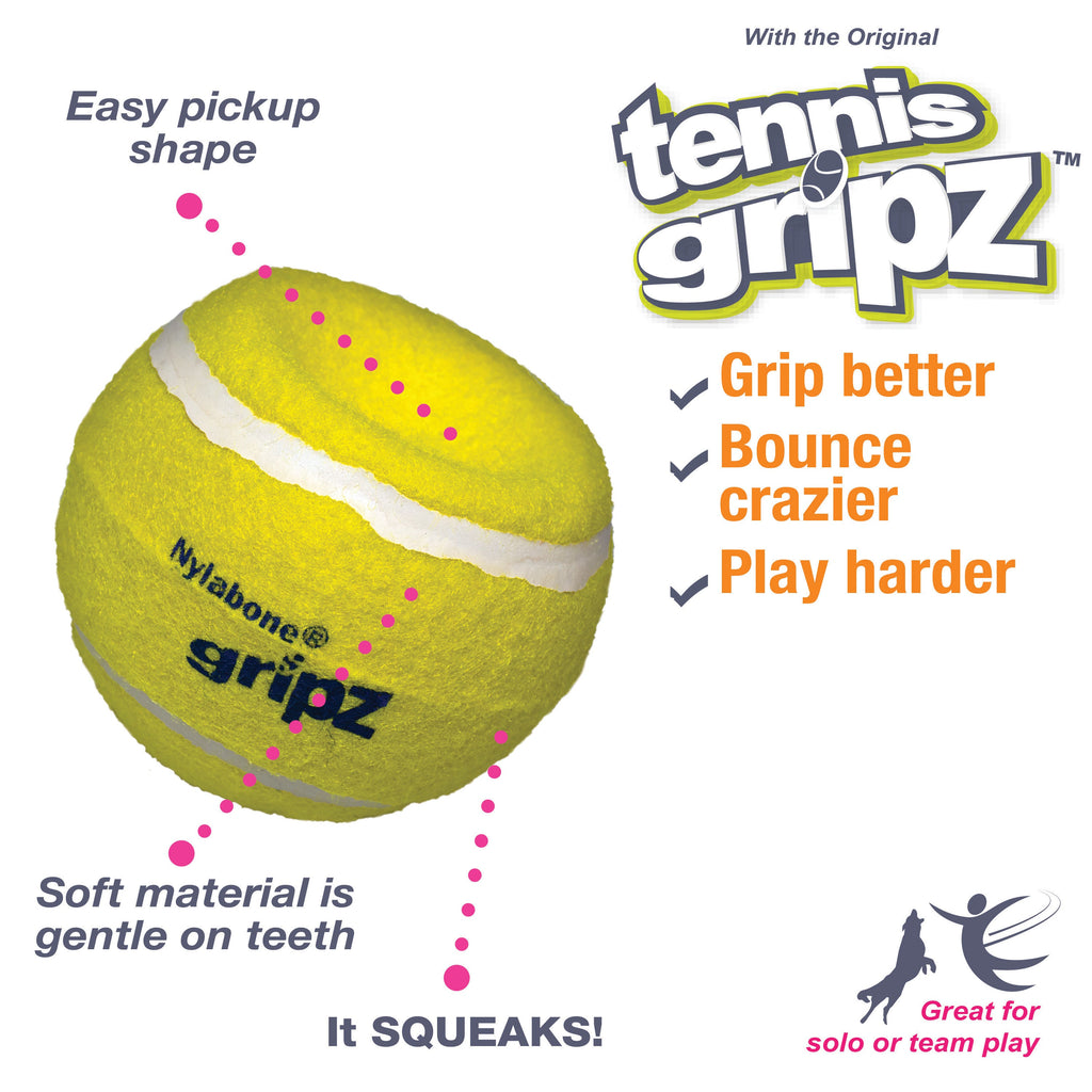 Nylabone Power Play Tennis Gripz  Tennis Balls for Dogs 1ea/SMall/Regular  Up To 25 Ibs. 1 ct