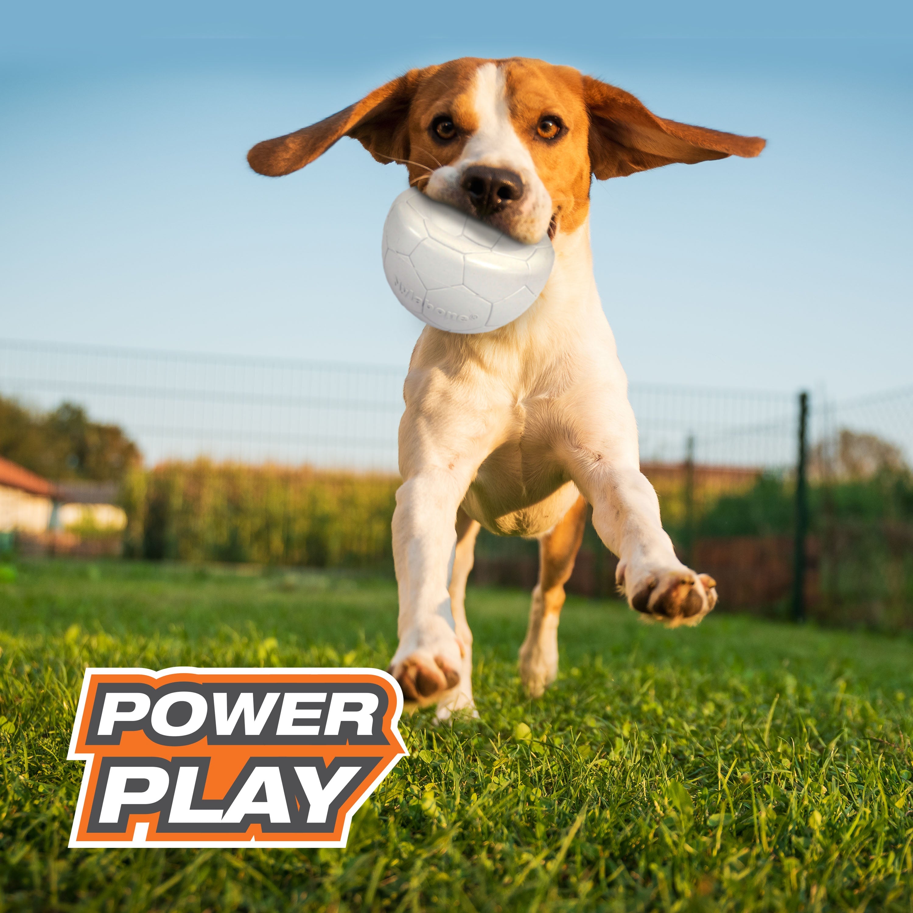 Nylabone Power Play Gripz Dog Soccer Ball Toy 1ea/Medium/Wolf  Up To 35 Lbs. 1 ct