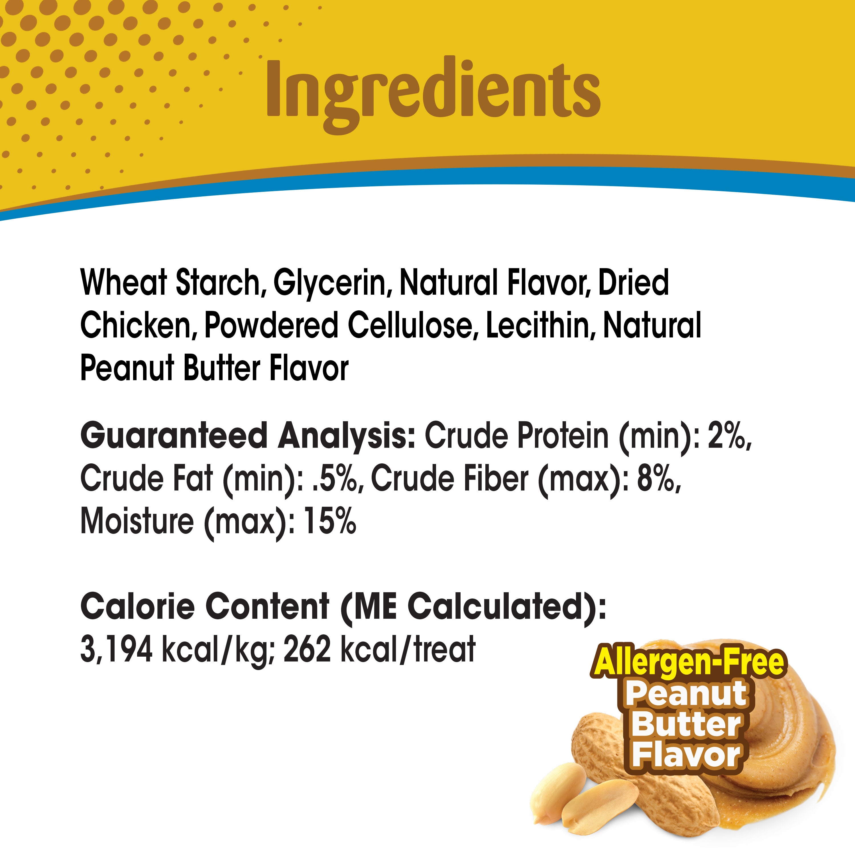 Nylabone Natural Nubz Dog Treats, AllergenFree Peanut Butter Peanut Butter, 1ea/Jumbo  Up To 50 Lbs. 2 ct