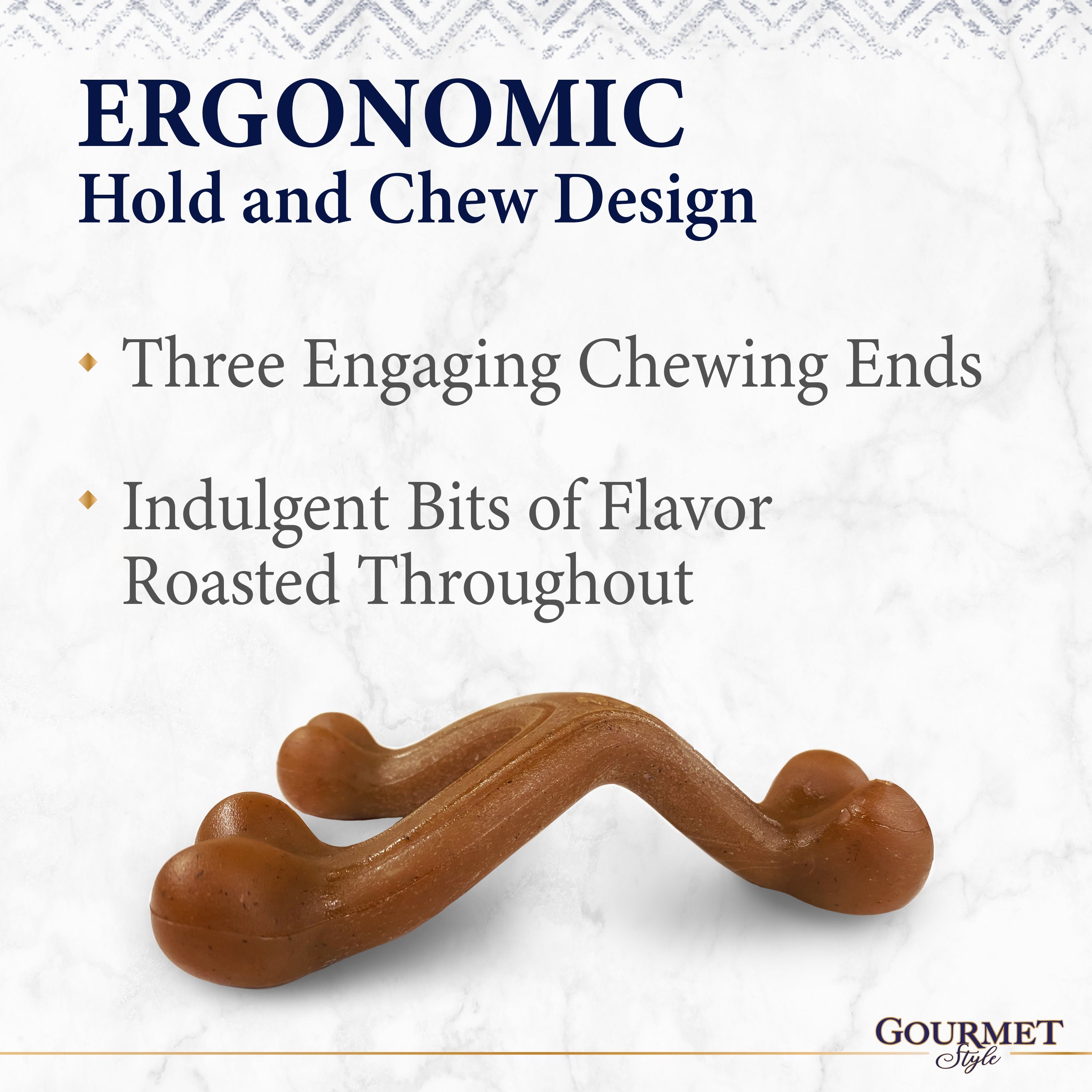 Nylabone Gourmet Style Strong Chew Wishbone Dog Chew Toy Bacon, 1ea/Large/Giant  Up To 50 Lbs. 1 ct