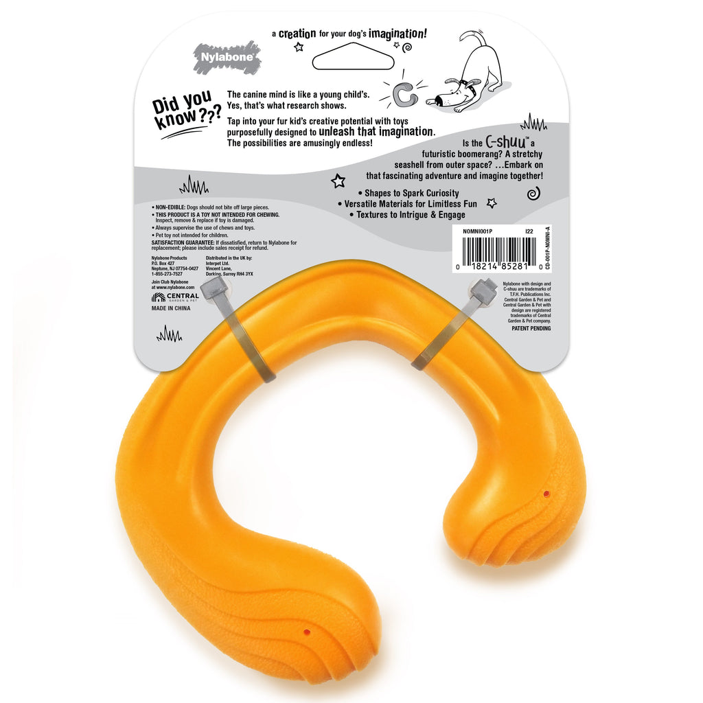 Nylabone Creative Play C-Shuu Dog Chase Toy Orange Large/Giant - Up To 50 Lbs. (1 ct)