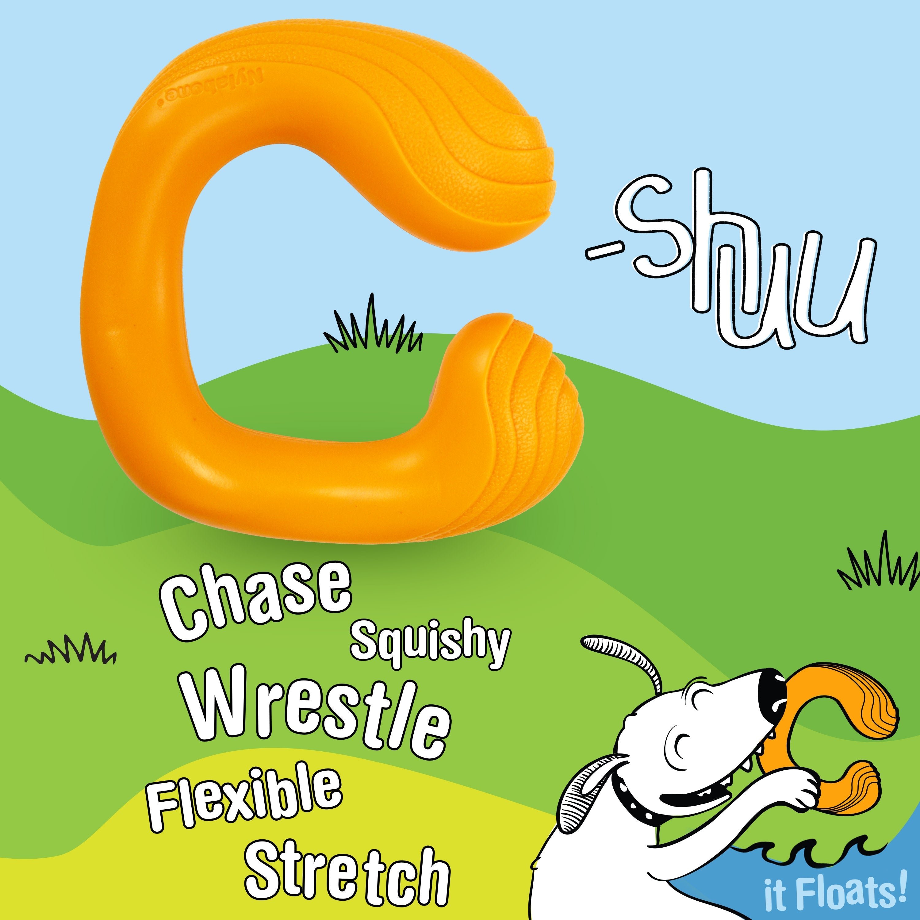 Nylabone Creative Play C-Shuu Dog Chase Toy Orange Large/Giant - Up To 50 Lbs. (1 ct)