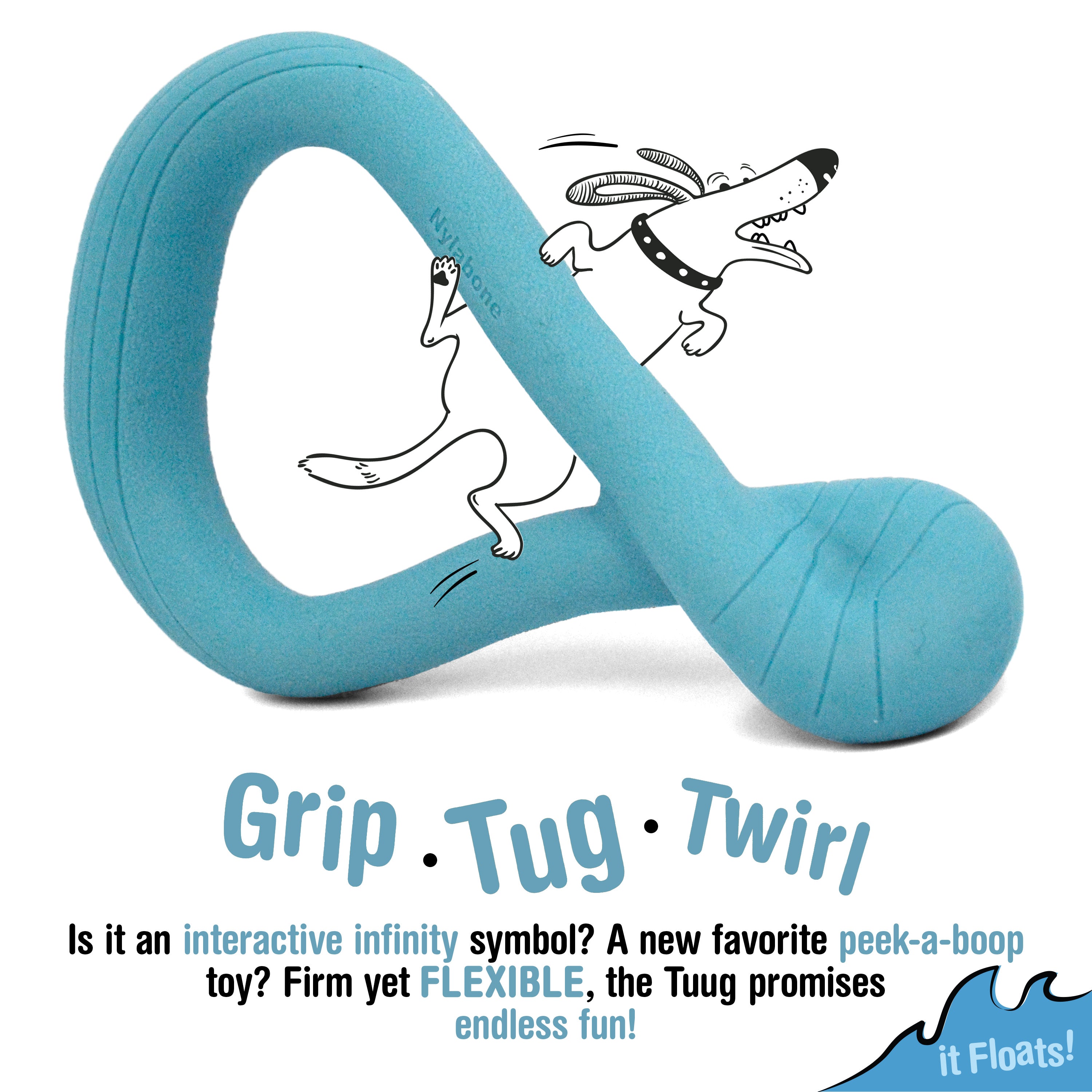 Nylabone Creative Play Tuug Dog Tug Toy Blue, 1ea/Large/Giant  Up To 50 Lbs. 1 ct