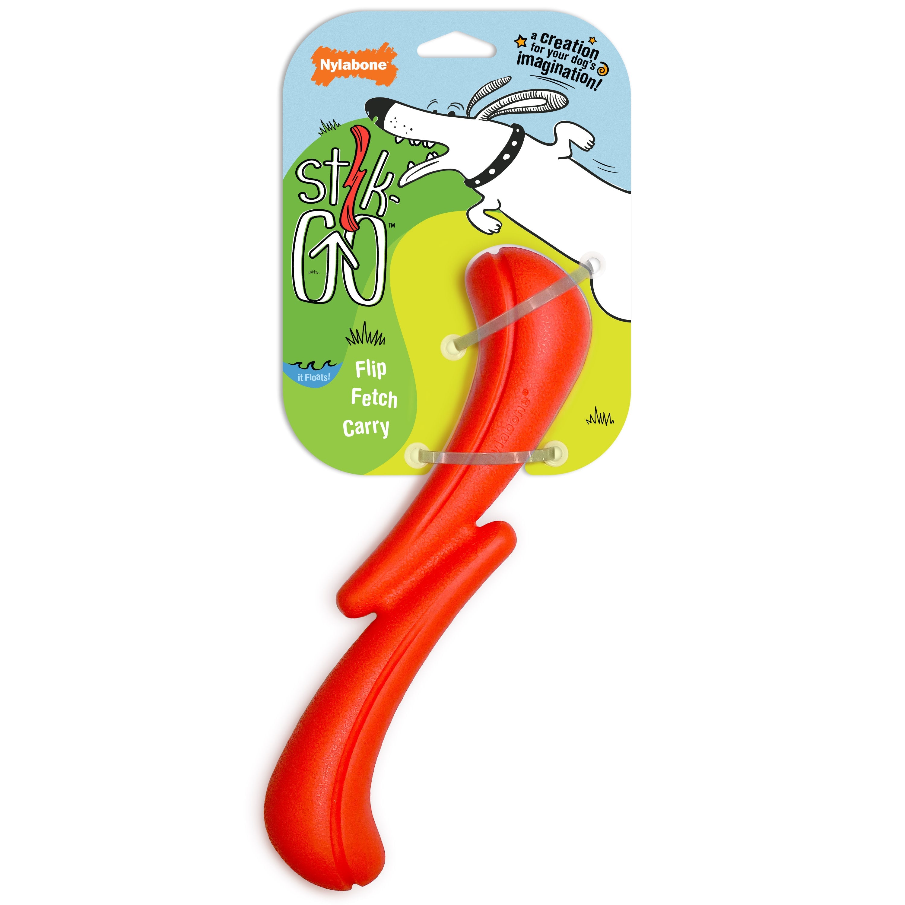 Nylabone Creative Play Stik-GO Dog Fetch Toy Red Large/Giant - Up To 50 Lbs. (1 ct)