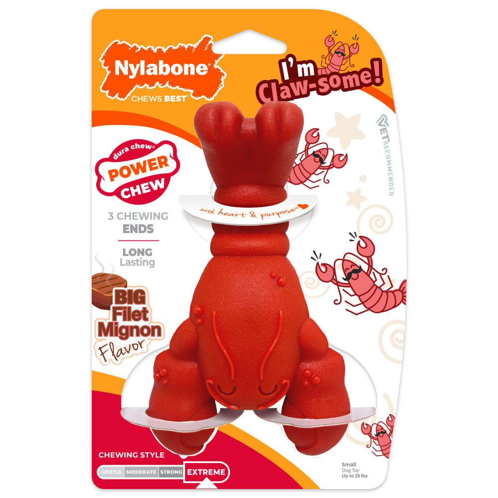 Power Chew Lobster Dog Chew Toy Small/Regular - Up to 25 lbs.