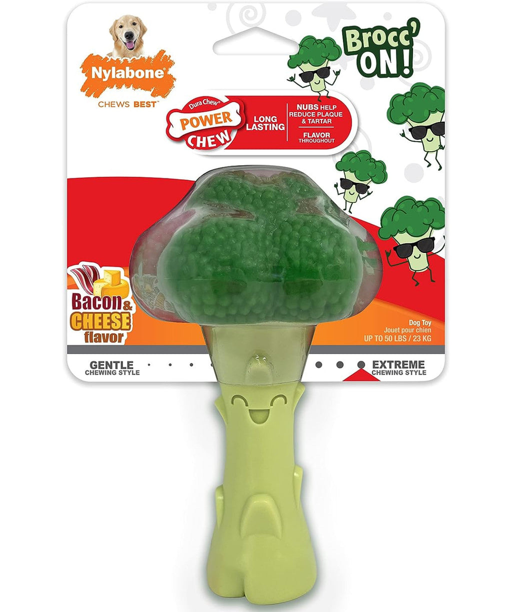 Nylabone Power Chew Broccoli Dog Toy Bacon  Cheese, 1ea/Large/Giant  Up To 50 Lbs. 1 ct