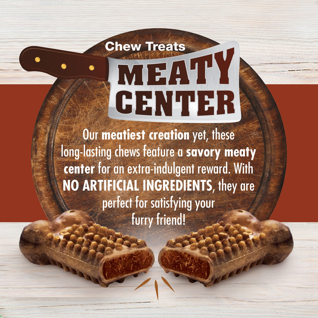 Nylabone Healthy Edibles Meaty Center AllNatural Long Lasting Chew Treats Beef, 1ea/SMall  Up To 30 Lbs. 12 ct