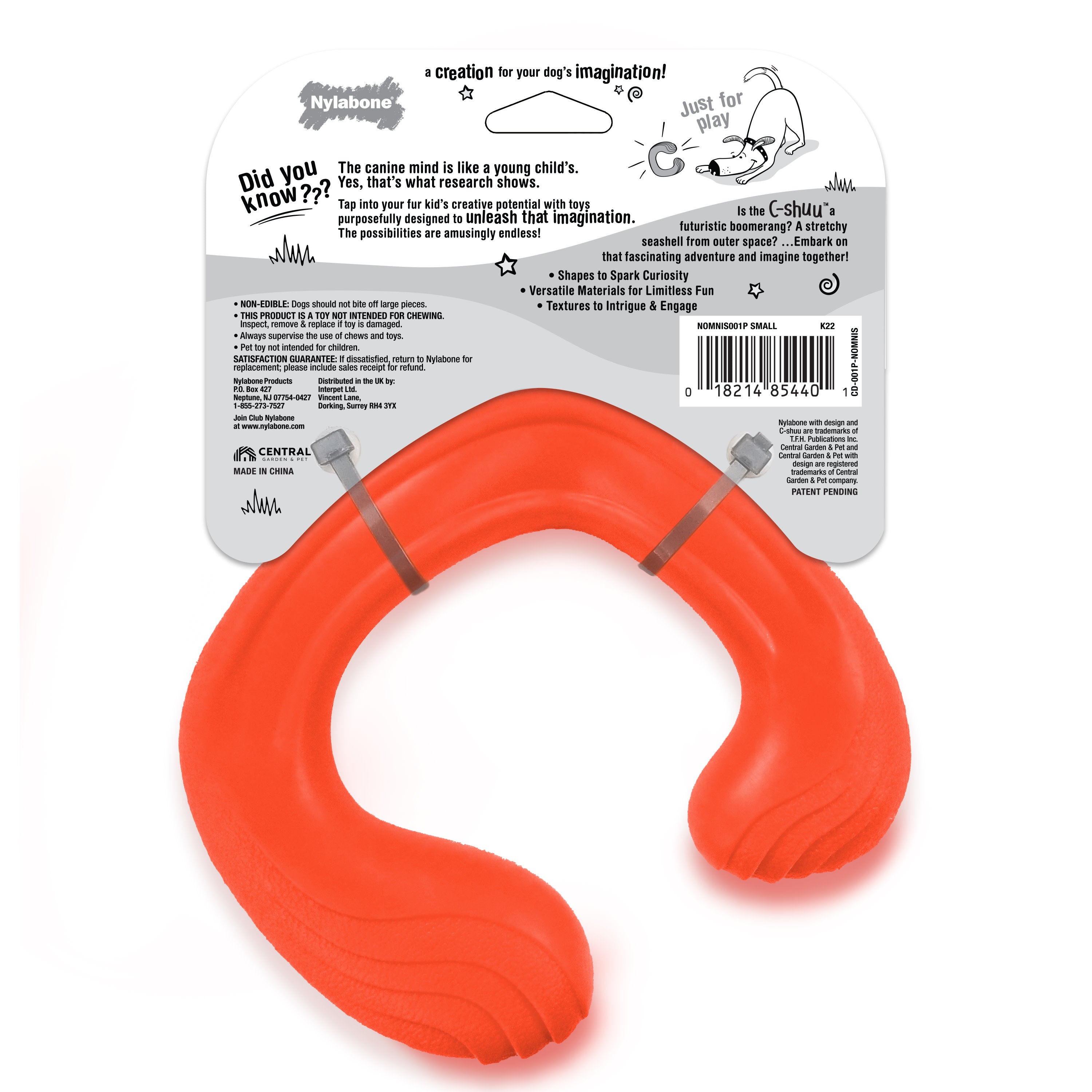 Nylabone Creative Play C-Shuu Dog Chase Toy Red Small/Regular - Up To 25 Ibs. (1 ct)
