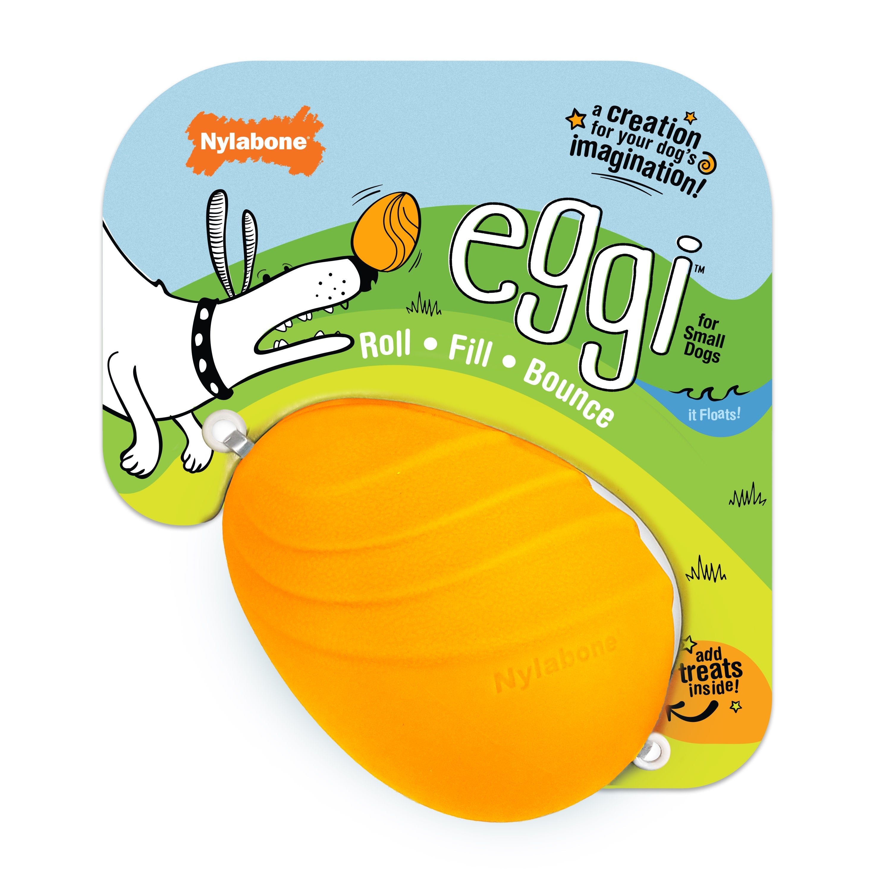 Nylabone Creative Play Eggi Dog Treat Toy Orange Small/Regular - Up To 25 Ibs. (1 ct)