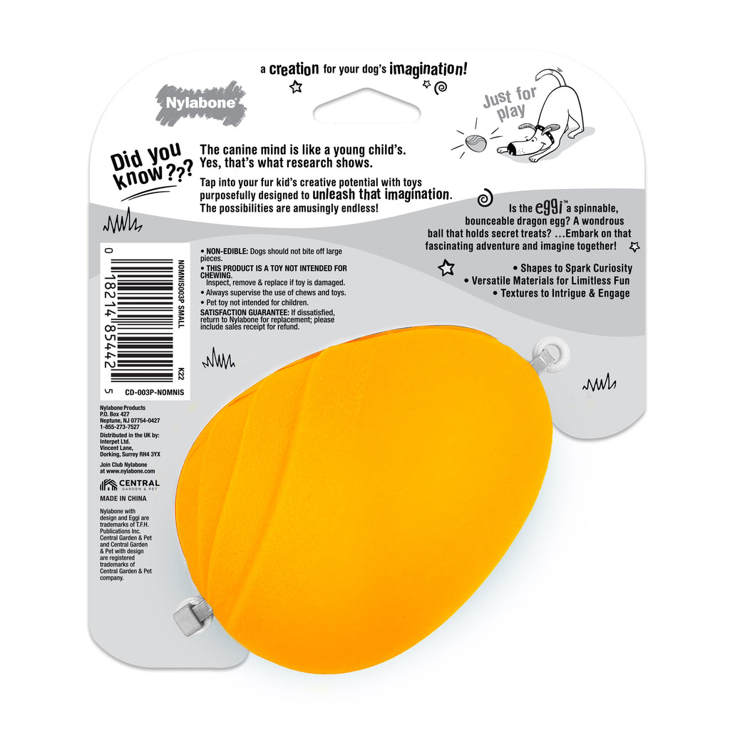 Nylabone Creative Play Eggi Dog Treat Toy Orange Small/Regular - Up To 25 Ibs. (1 ct)
