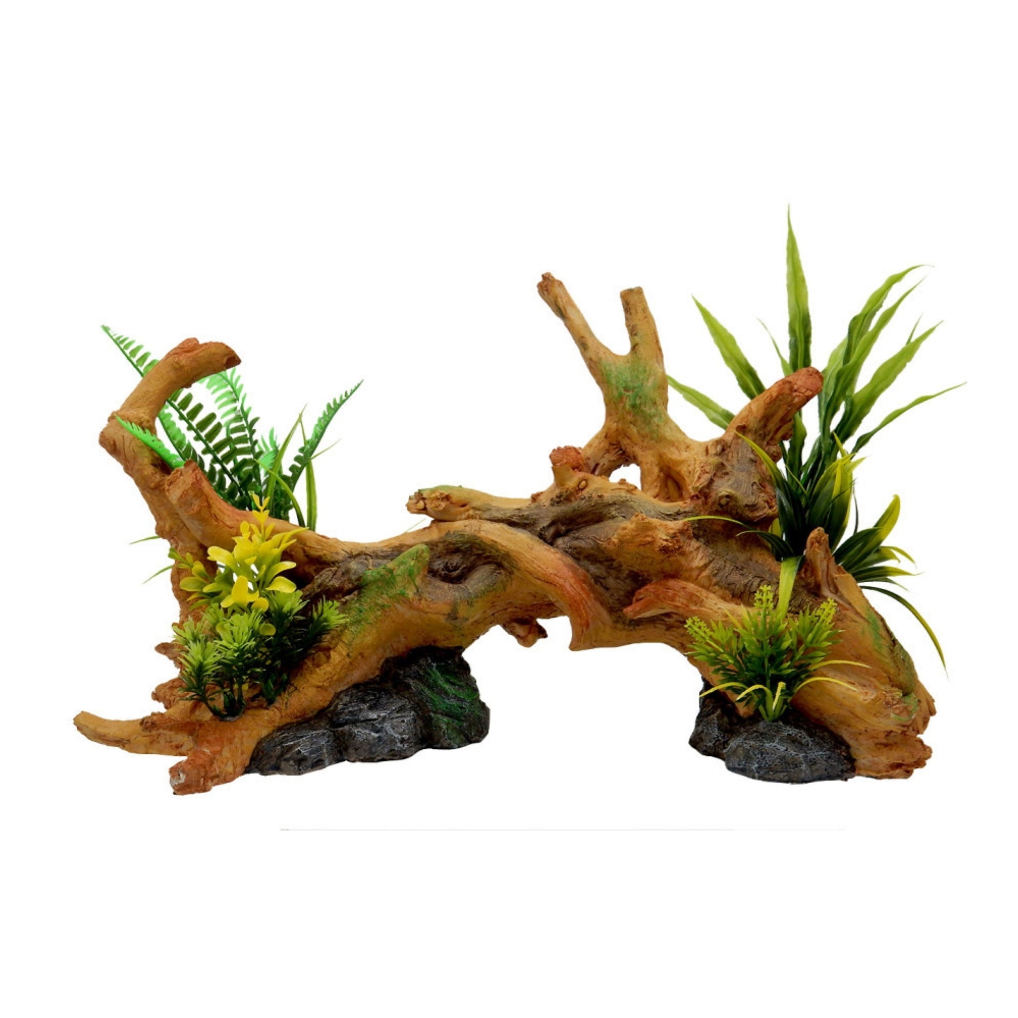 Blue Ribbon Pet Products Exotic Environments Driftwood w/Plants Aquarium Ornament 20 in