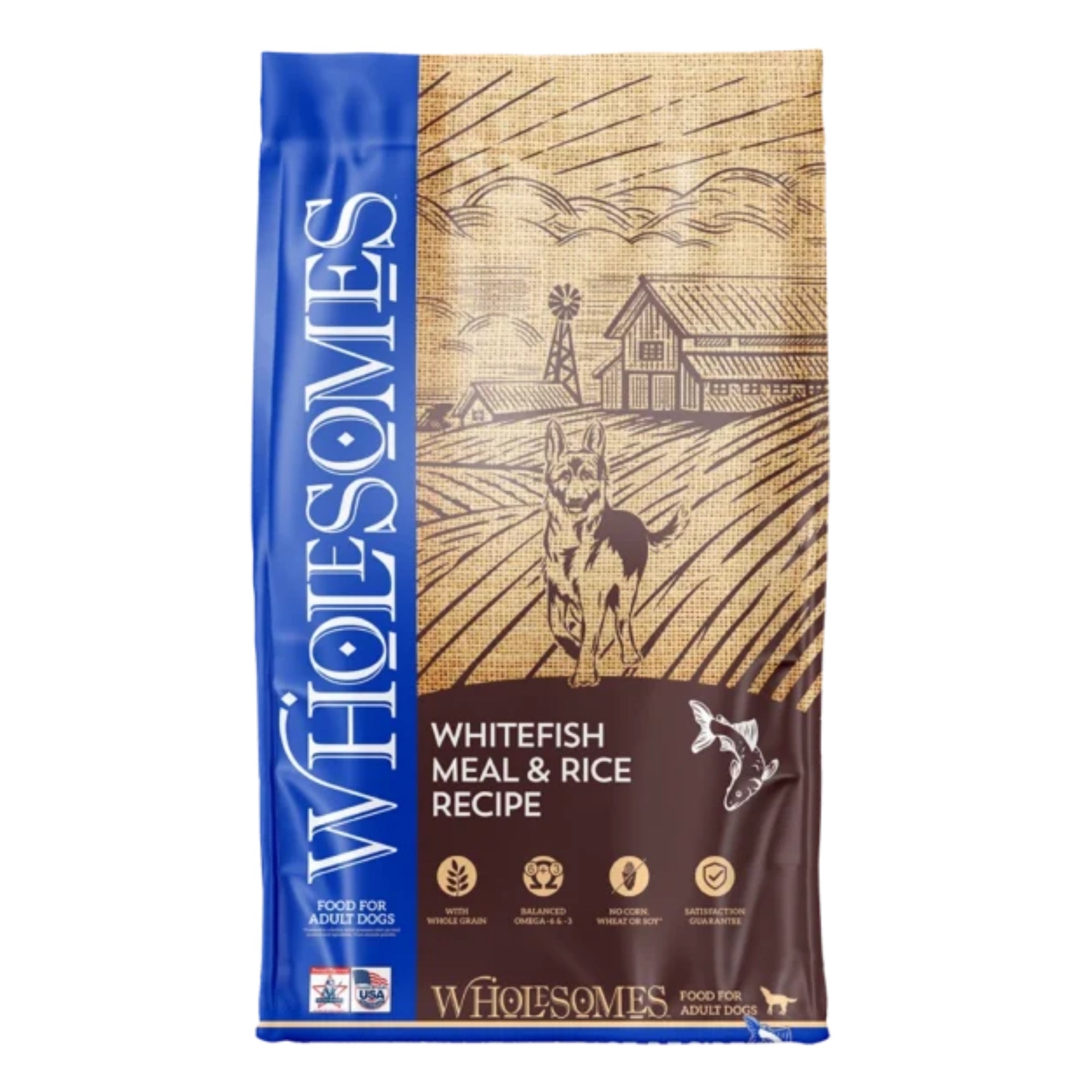 Wholesomes Dry Dog Food Fish Meal & Rice 40lb