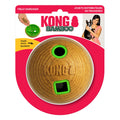 KONG Bamboo Treat Dispenser Ball Dog Toy Tan MD 4.75in