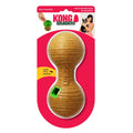KONG Bamboo Treat Dispenser Dumbbell Dog Toy Tan MD 3.25in
