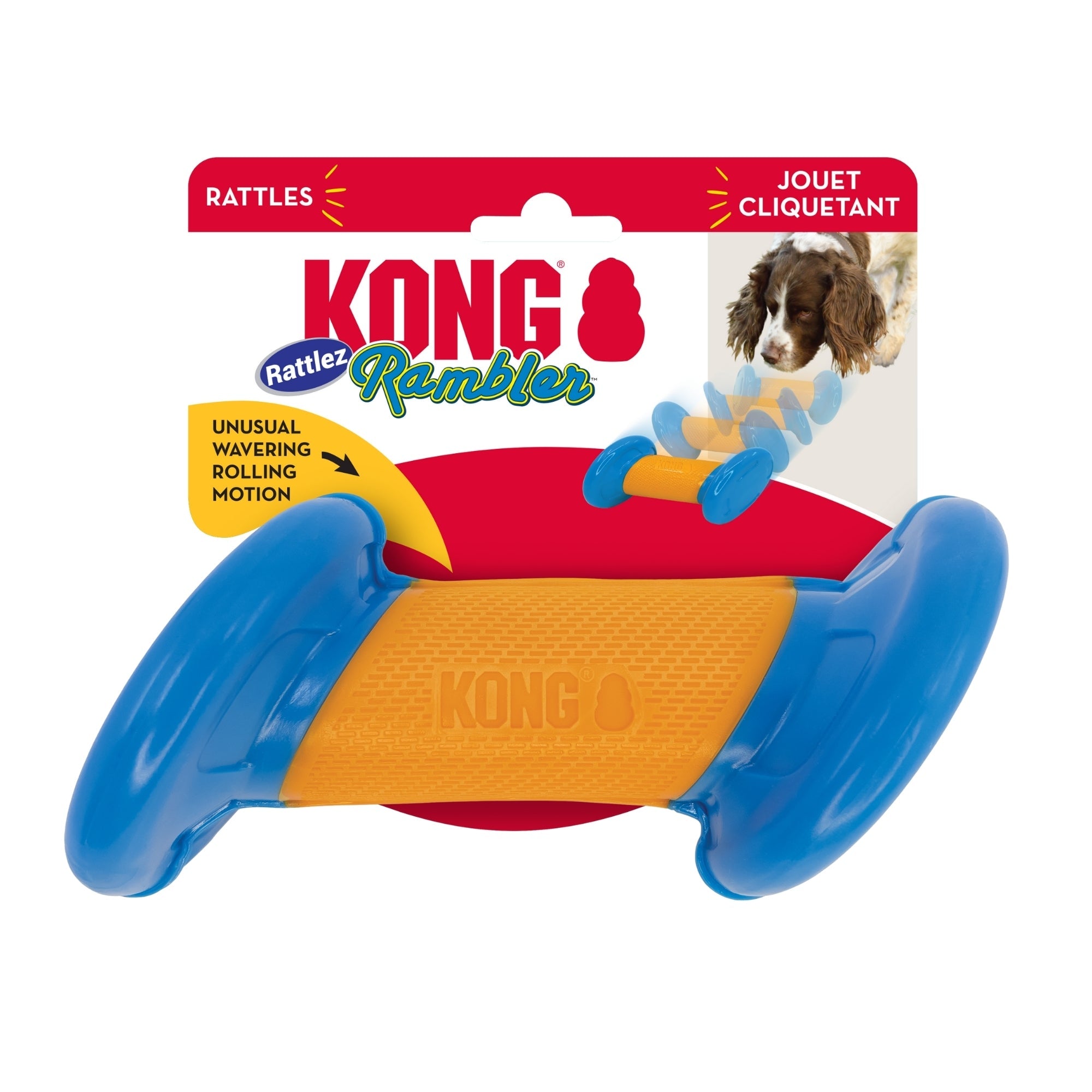 KONG Rambler Rattlez Dog Toy Dumbbell Large