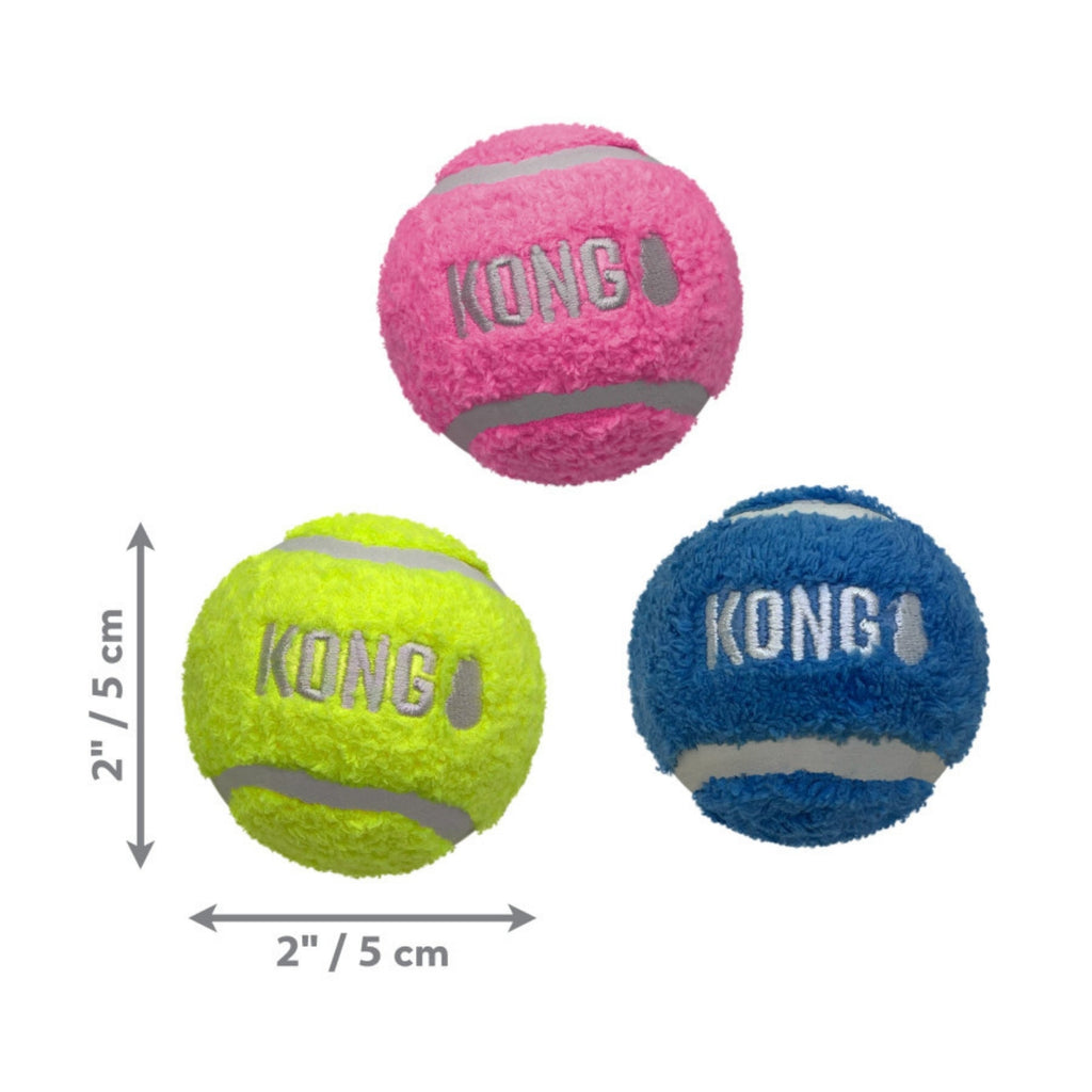 KONG Sport Softies Balls Dog Toy Assorted Color Small, 3 pk