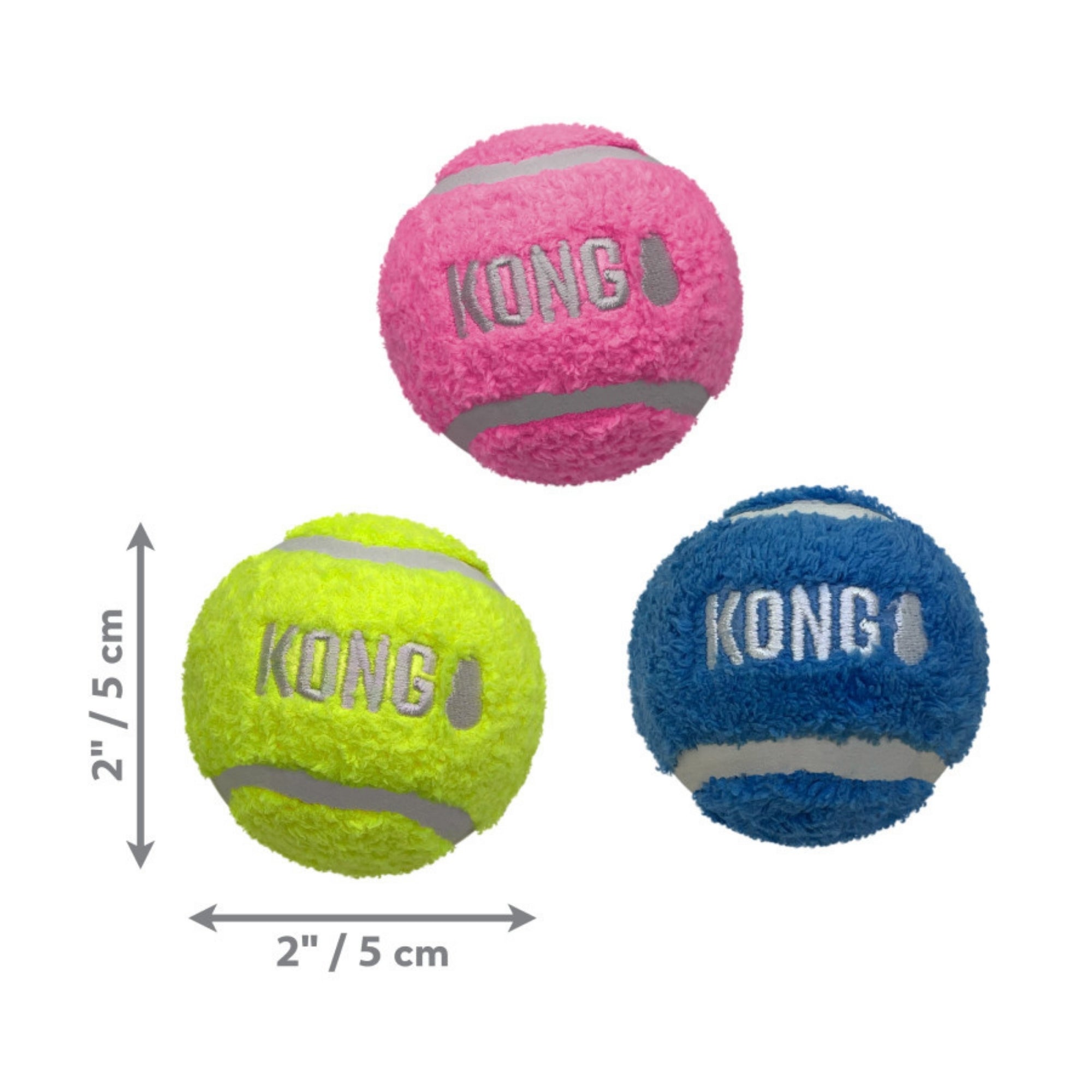 KONG Sport Softies Balls Dog Toy Assorted Color Small, 3 pk