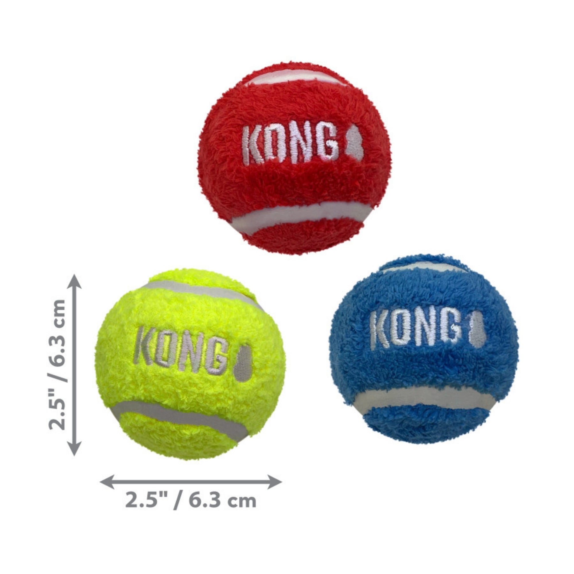 KONG Sport Softies Balls Dog Toy Assorted Color Medium, 3 pk