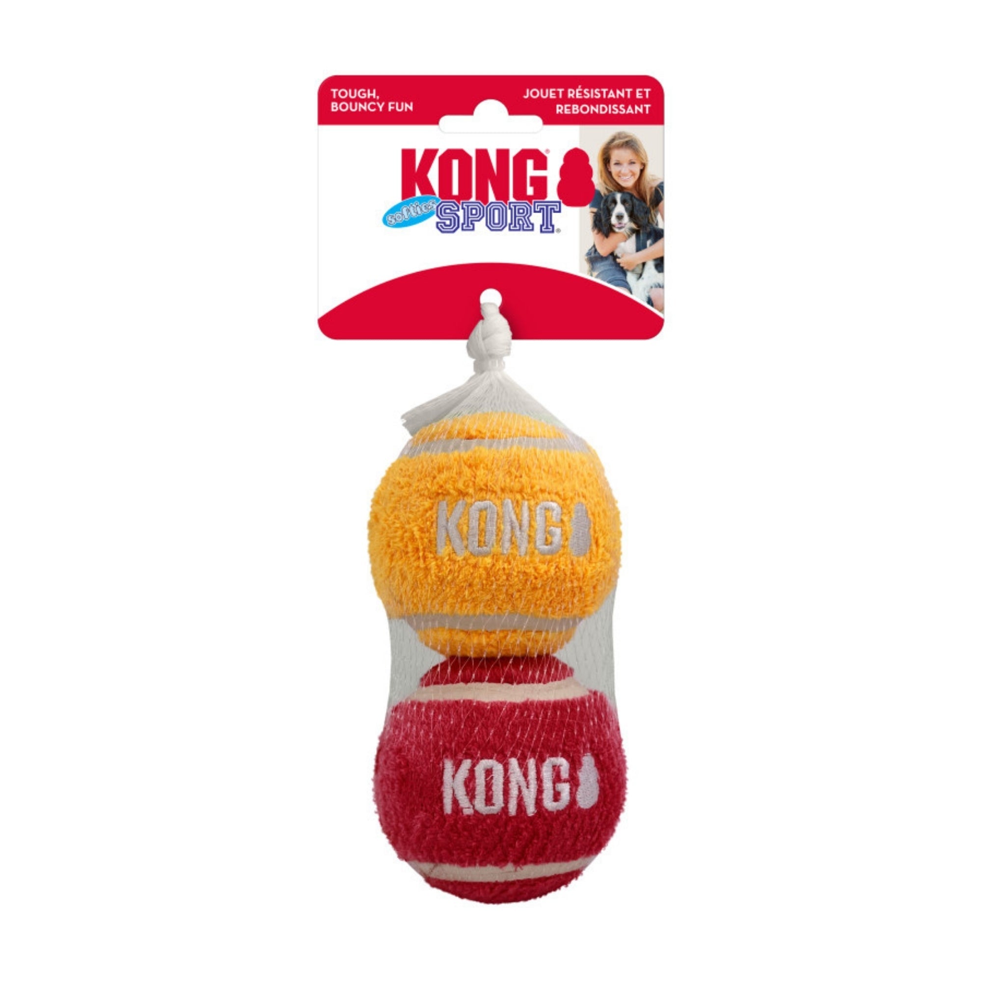 KONG Sport Softies Balls Dog Toy Assorted Color Large, 2Pc