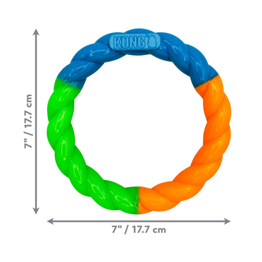 KONG Twistz High-Viz Ring Dog Toy Assorted Color Small