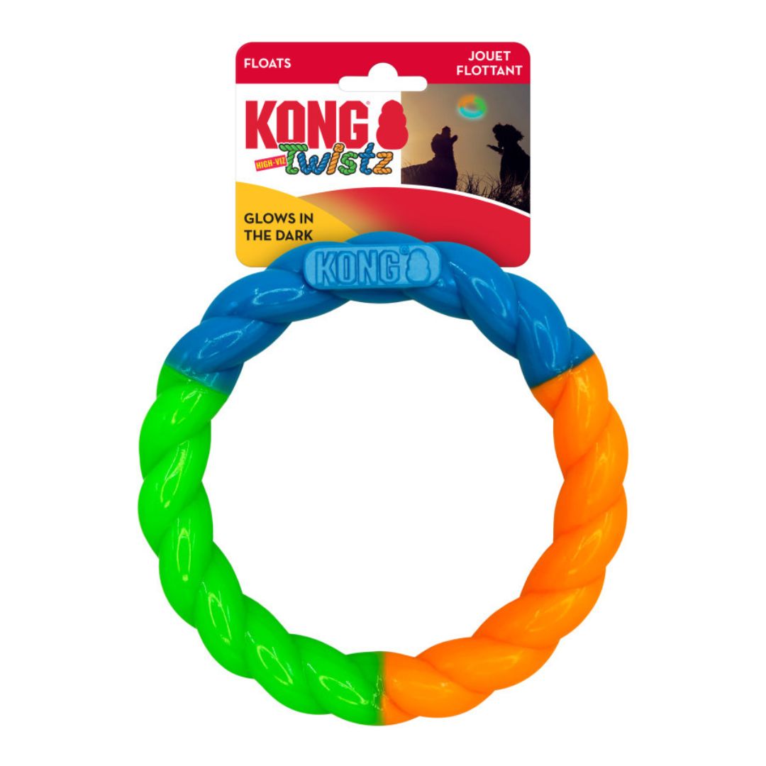 KONG Twistz High-Viz Ring Dog Toy Assorted Color Small