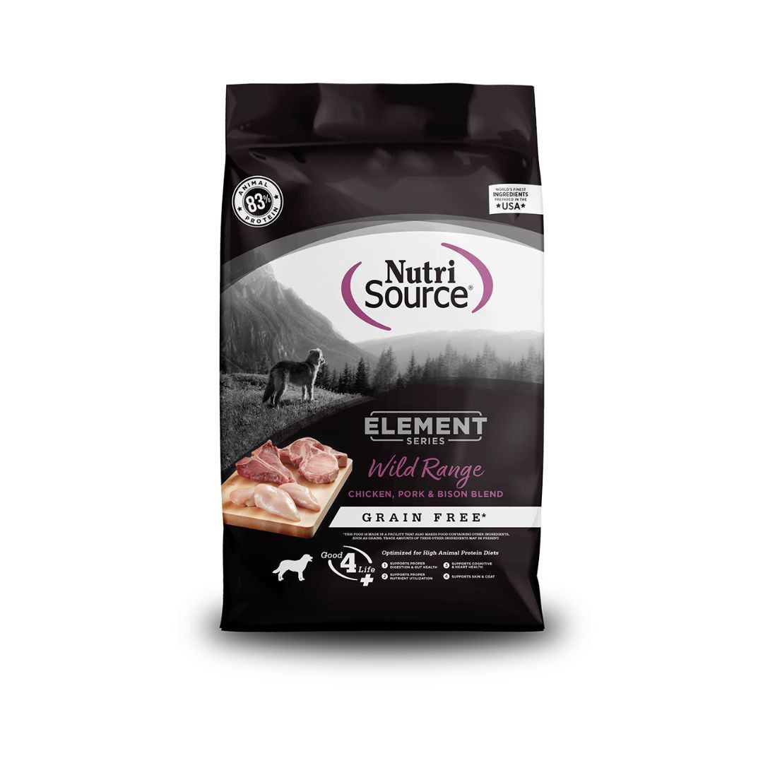NutriSource Element Series Grain Free Dry Dog Food Wild Range 4lb