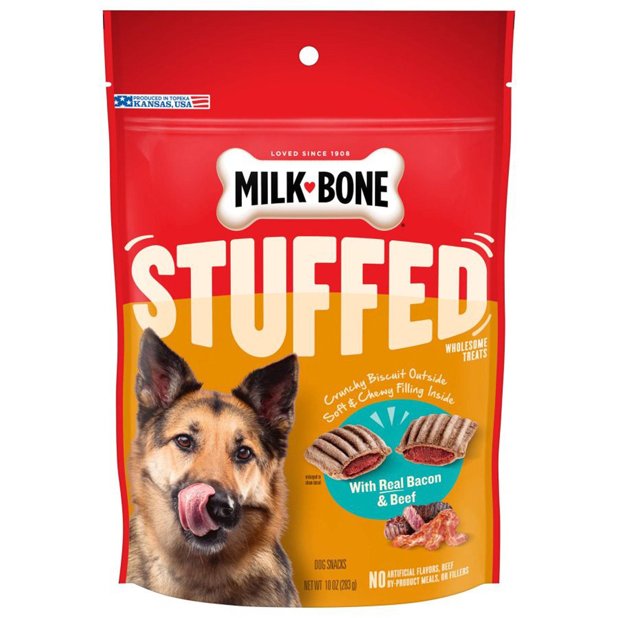 Milk-Bone Stuffed Dog Treats Bacon & Beef 5- 10 oz