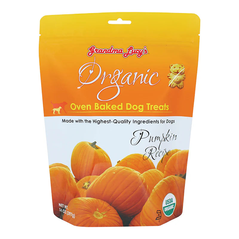 Grandma Lucy's Organic Oven Baked Pumpkin Flavor Dog Treats-14-oz