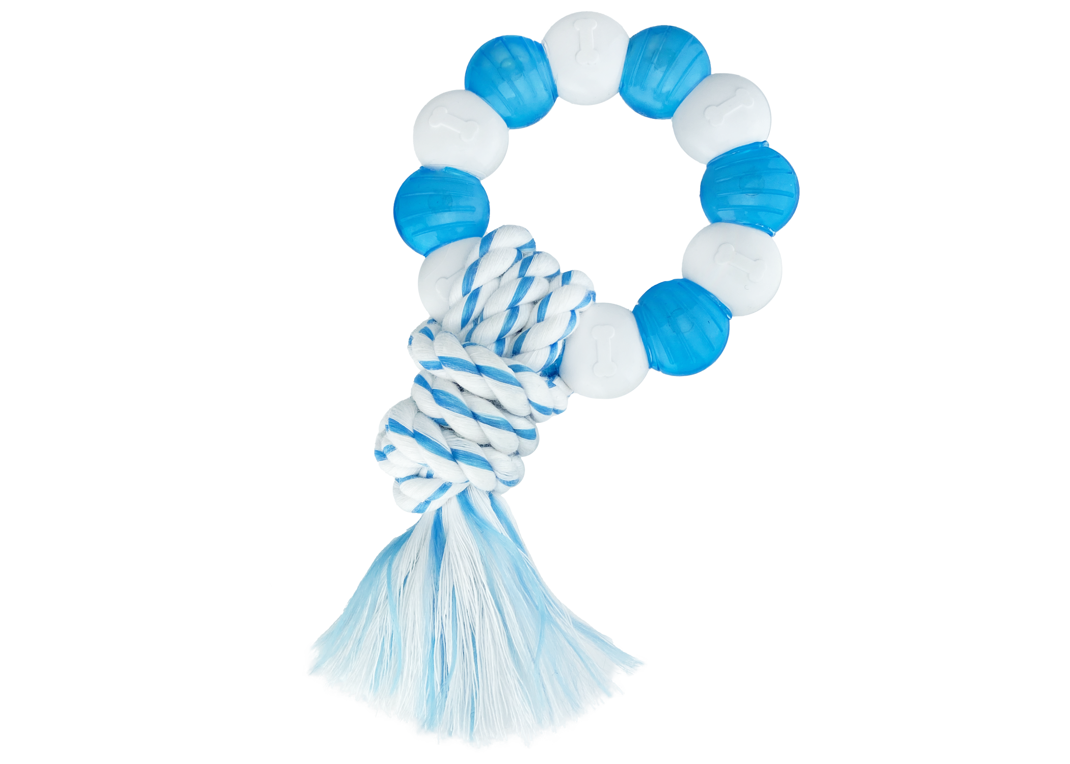 Multipet Canine Clean Small Breeds and Puppies Peppermint Nubby Ring with Rope 6"