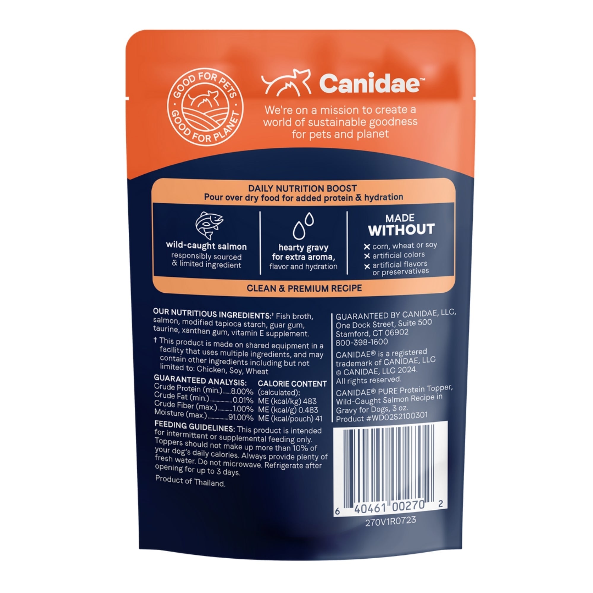 CANIDAE PURE Goodness Protein Topper for Dogs WildCaught Salmon in Gravy, 12ea/3 oz, 12 pk