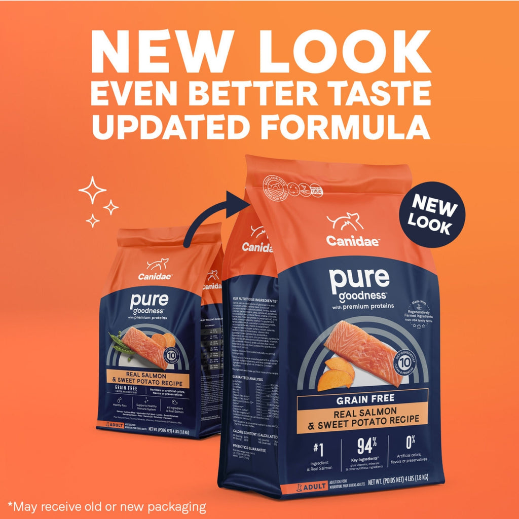 CANIDAE PURE Farm To Bowl GrainFree LID Dry Dog Food Salmon  Sweet Potato, 1ea/12 lb