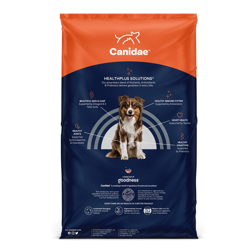 CANIDAE PURE Farm To Bowl GrainFree LID Dry Dog Food Duck  Sweet Potato, 1ea/4 lb