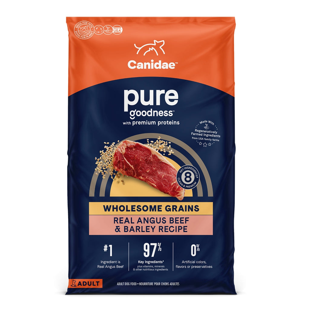 CANIDAE PURE Farm To Bowl  w/Wholesome Grains Dry Dog Food Beef  Barley, 1ea/4 lb