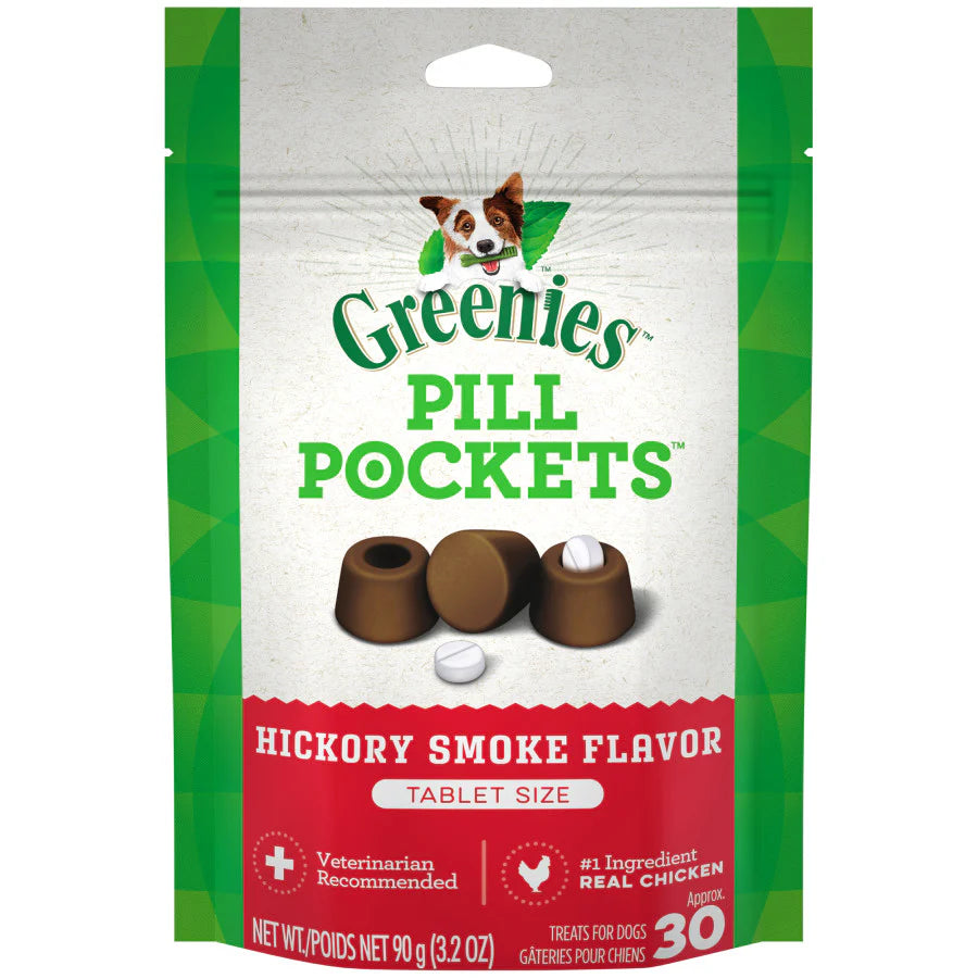 Greenies Pill Pockets for Tablets Hickory Smoke, 1ea/30 ct, 3.2 oz