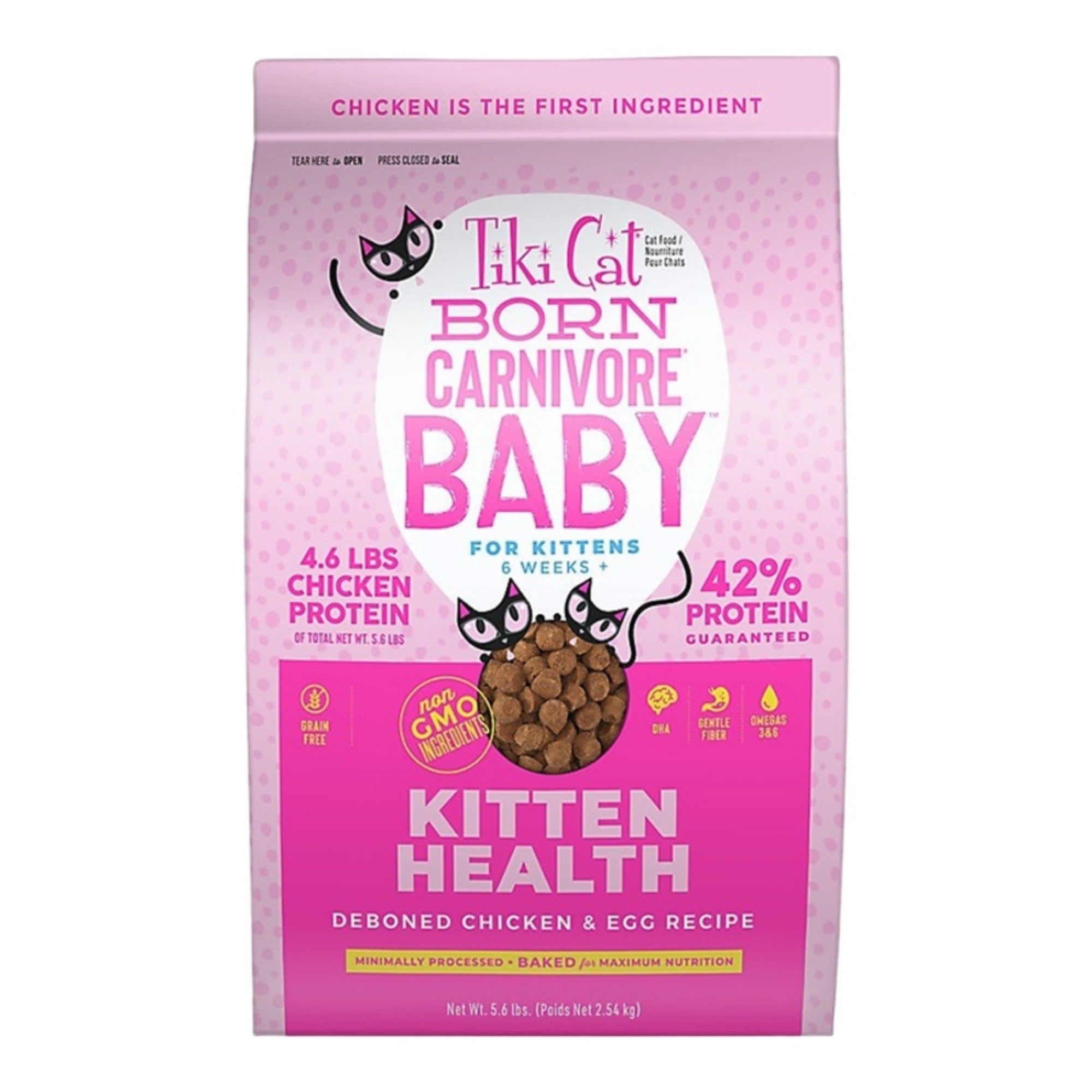 Tiki Pet Cat Born Carnivore Kitten Chicken & Egg 5.6Lb