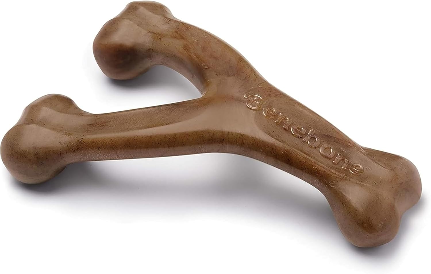 Benebone Wishbone Durable Dog Chew Toy for Aggressive Chewers Real Bacon