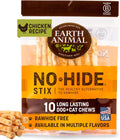 Earth Animal No Hide Stix Long Lasting Rawhide Free Small Dog Chews Sticks Chicken - 10 Count